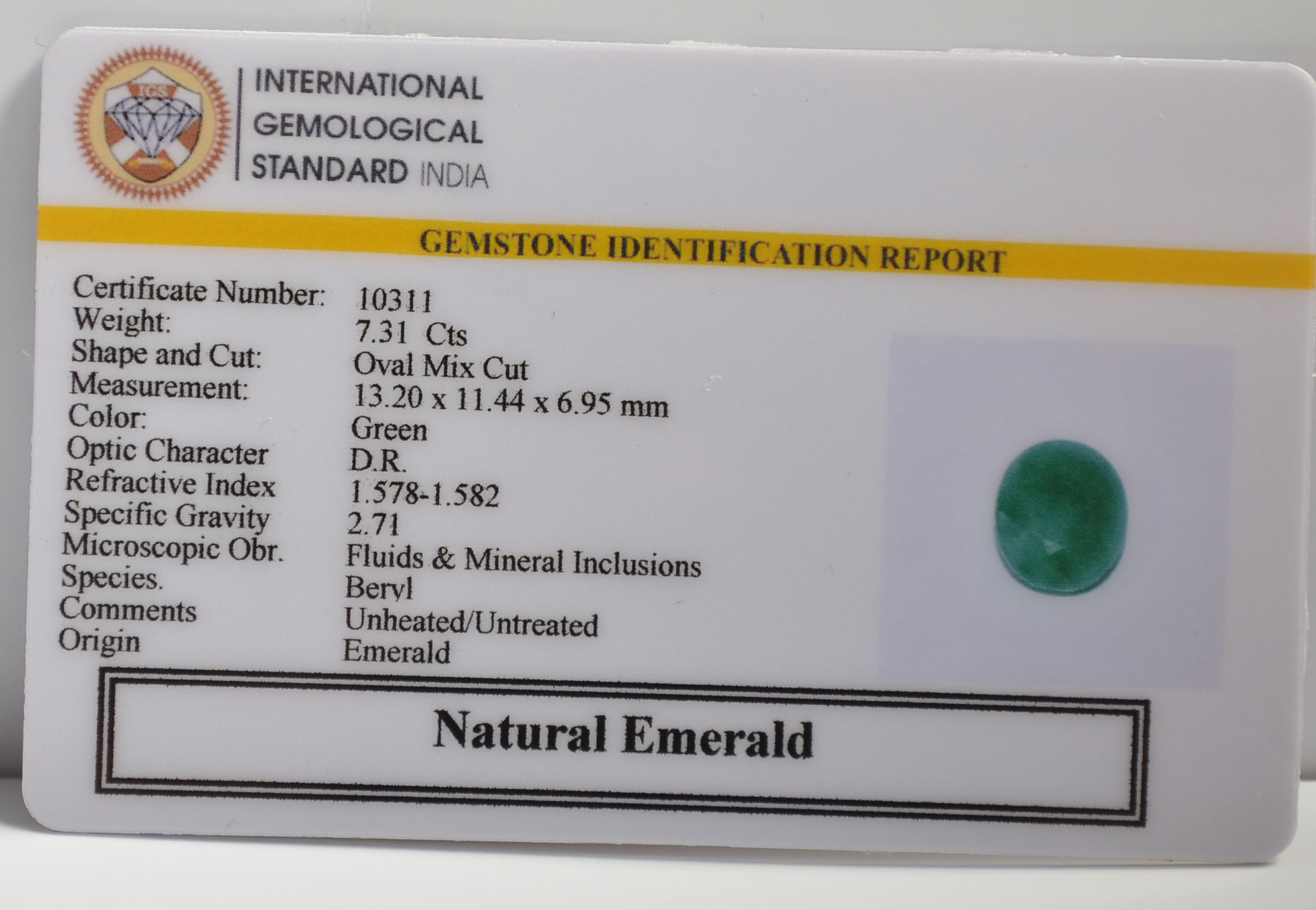 EMR22205 2 EMERALD 7.31 Ct.