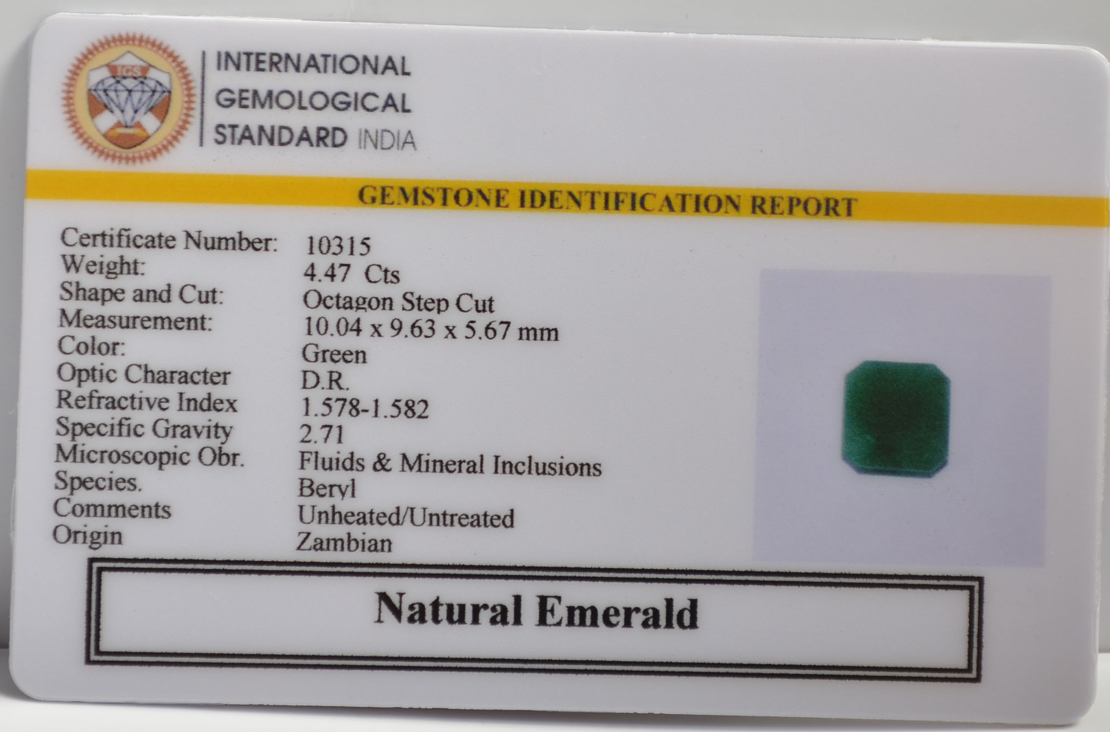 EMR22208 2 EMERALD 4.47 Ct.