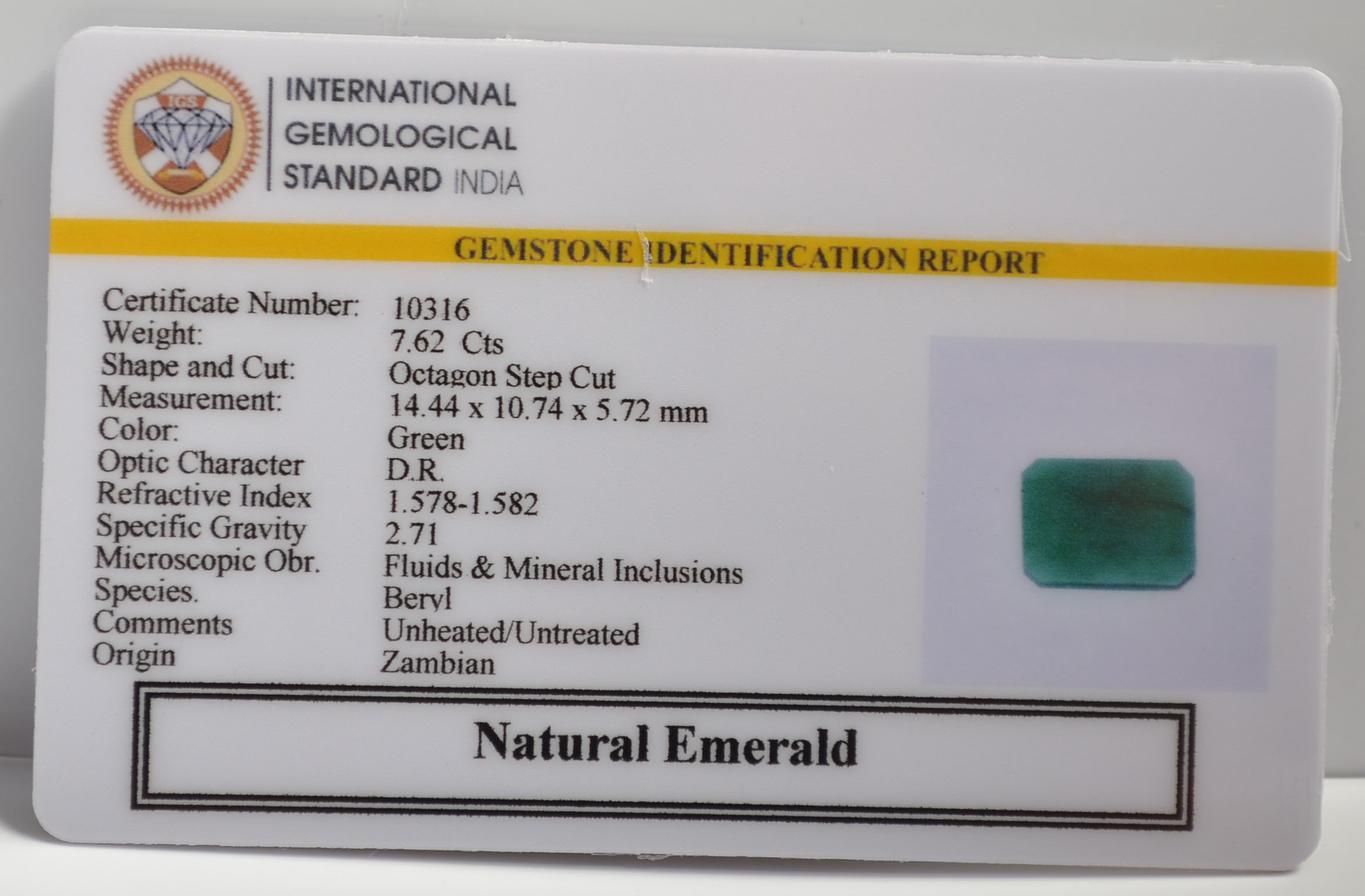 EMR22209 2 EMERALD 7.62 Ct.
