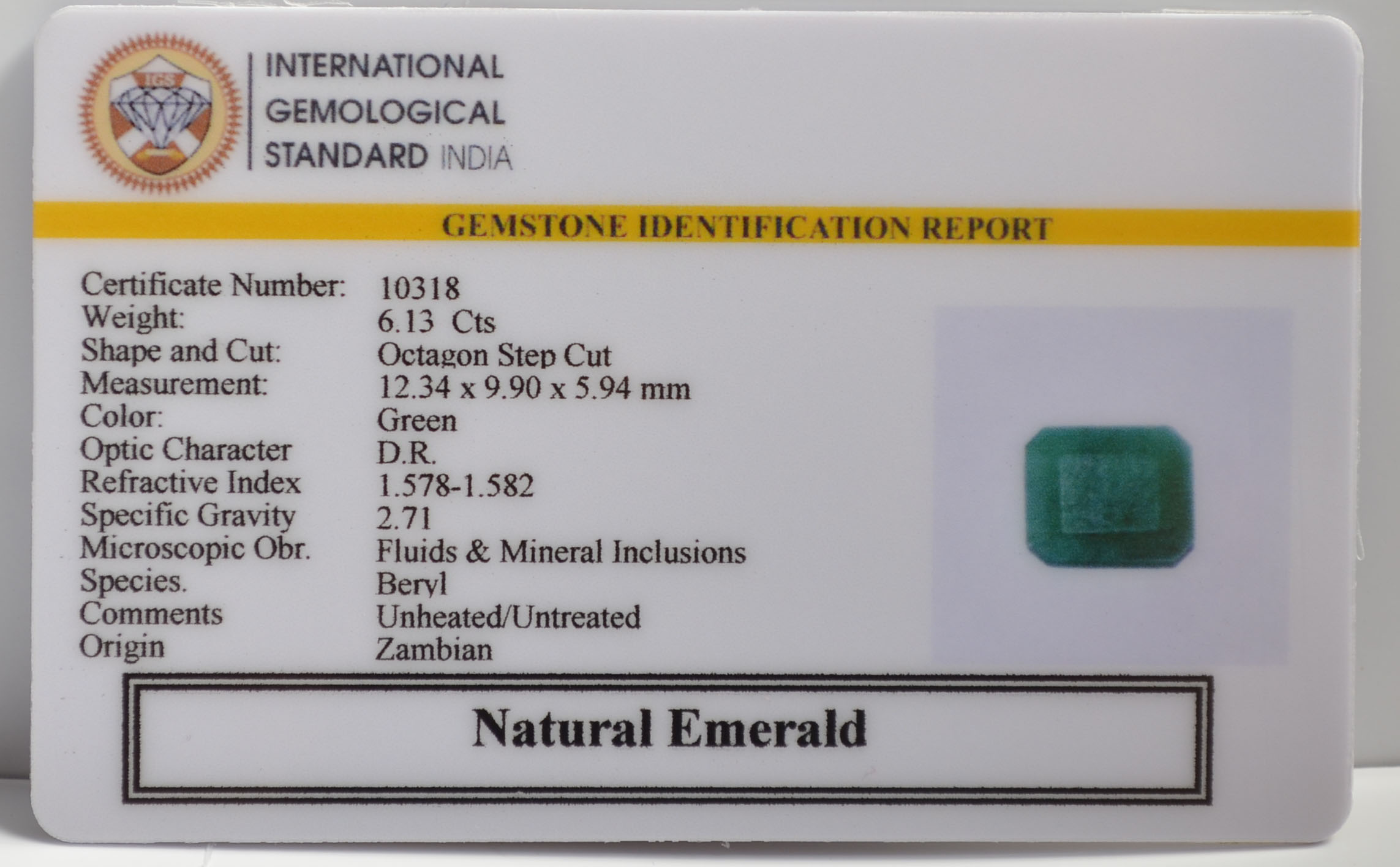 EMR22211 2 EMERALD 6.13 Ct.
