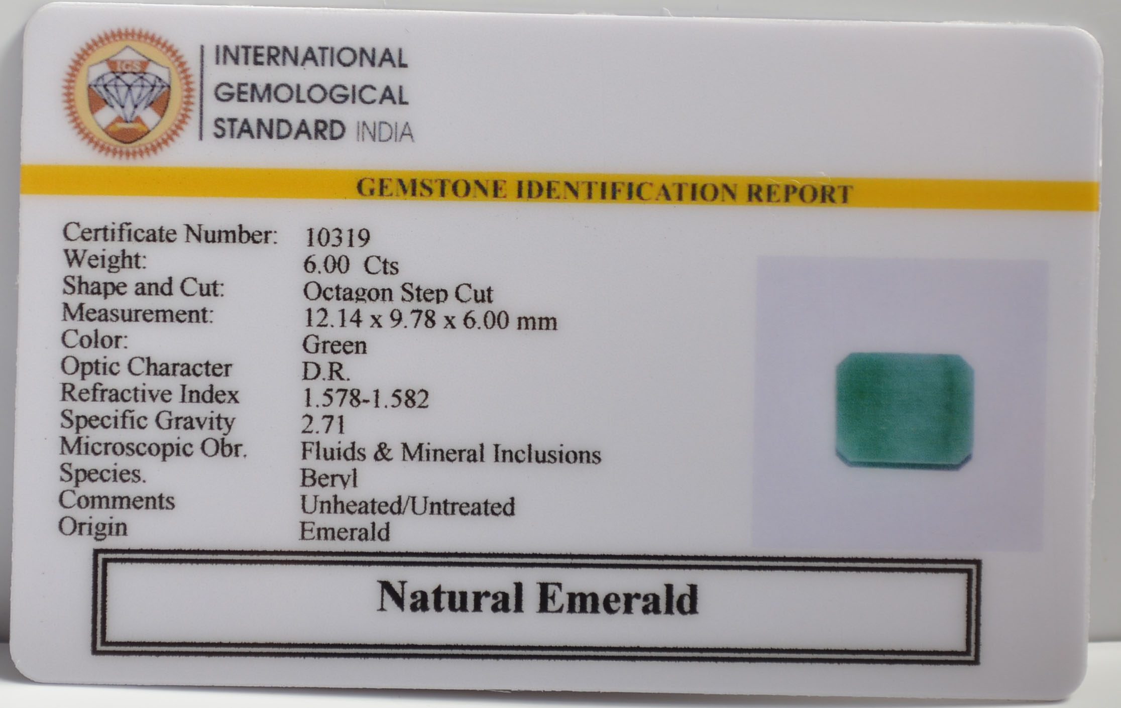 EMR22212 2 EMERALD 6 Ct.