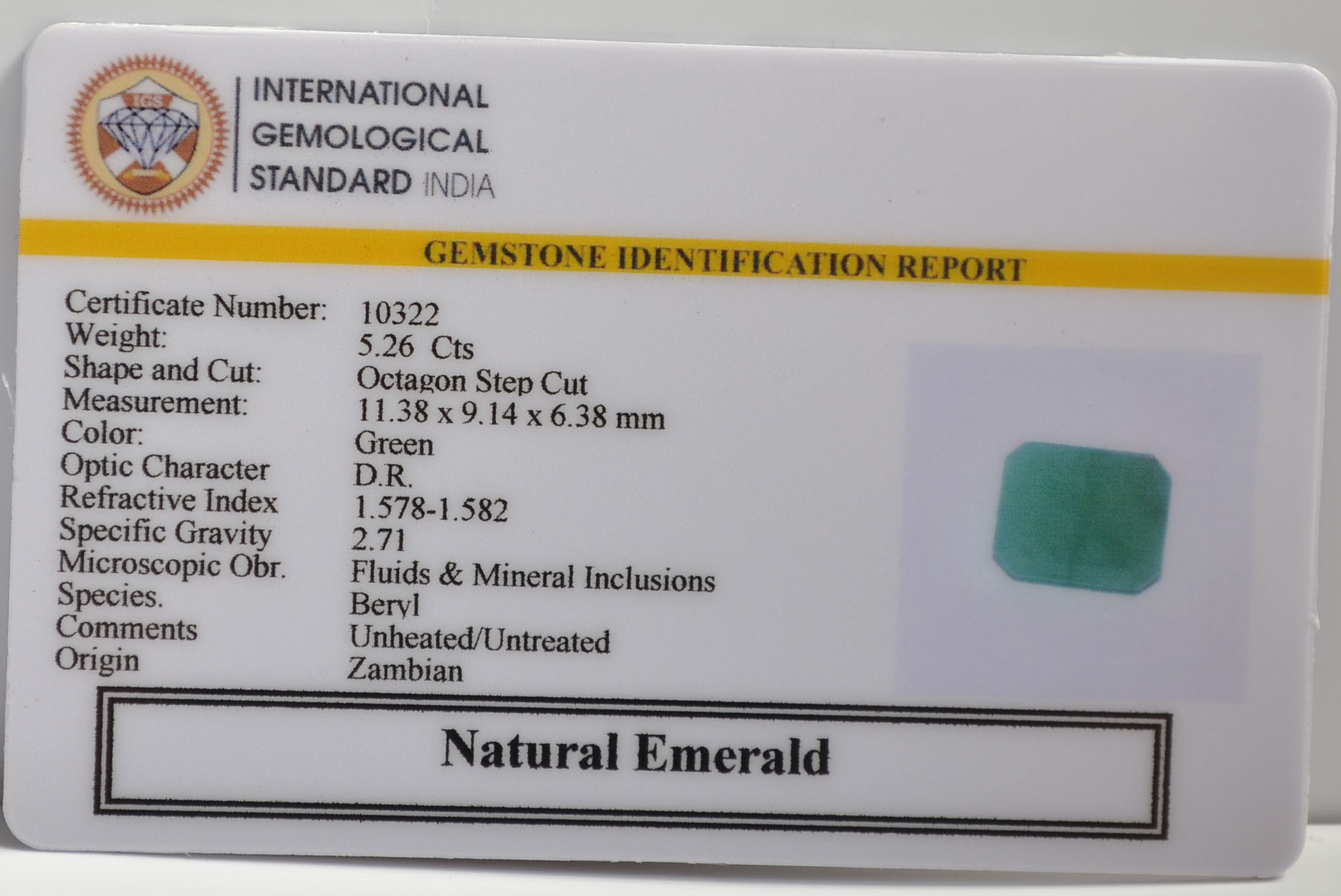 EMR22214 2 EMERALD 5.26 Ct.