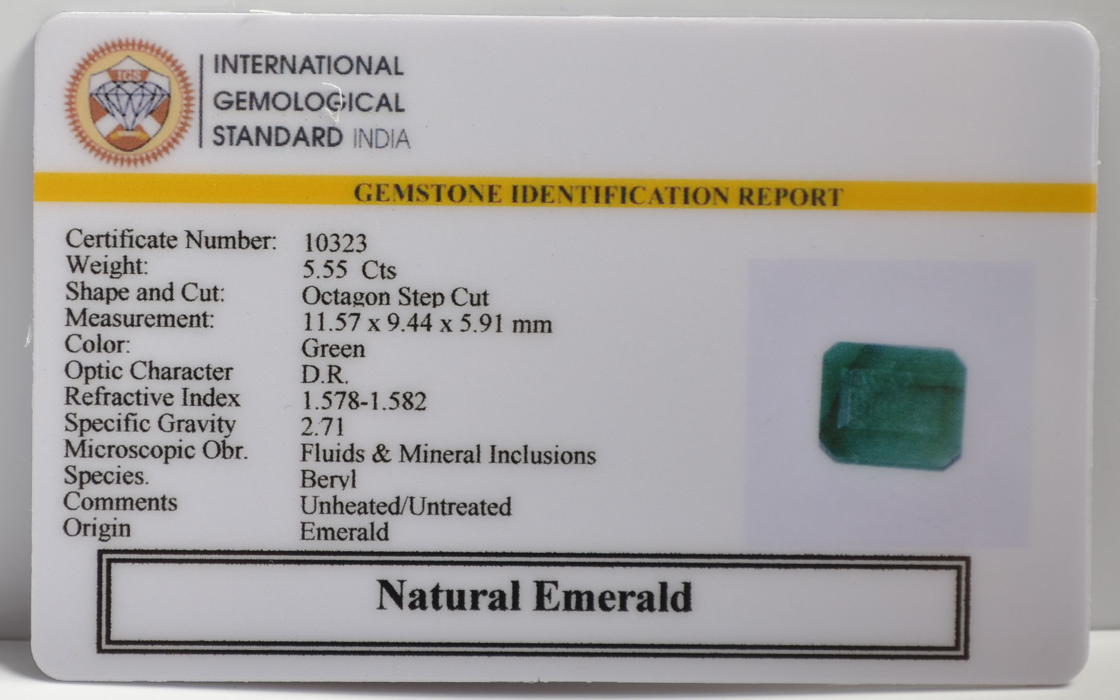 EMR22215 2 EMERALD 5.55 Ct.