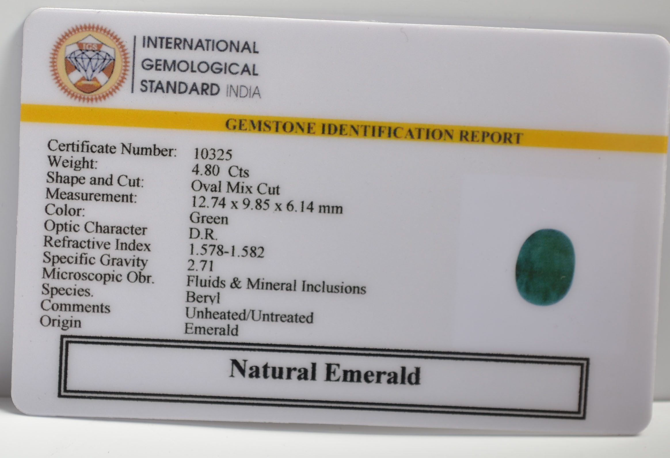 EMR22217 2 EMERALD 4.8 Ct.