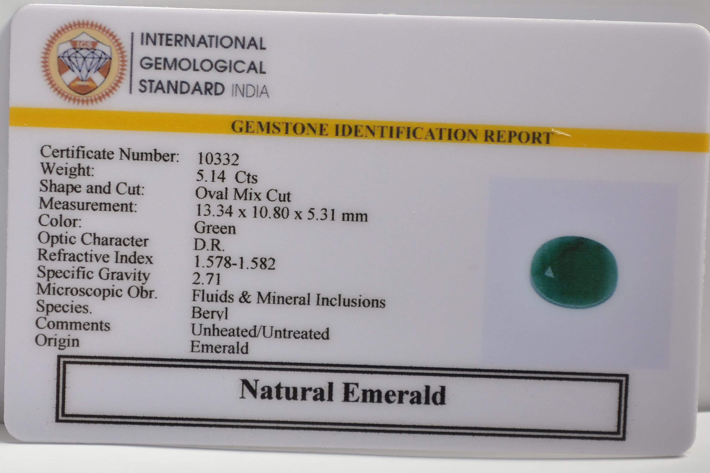 EMR22222 2 EMERALD 5.14 Ct.