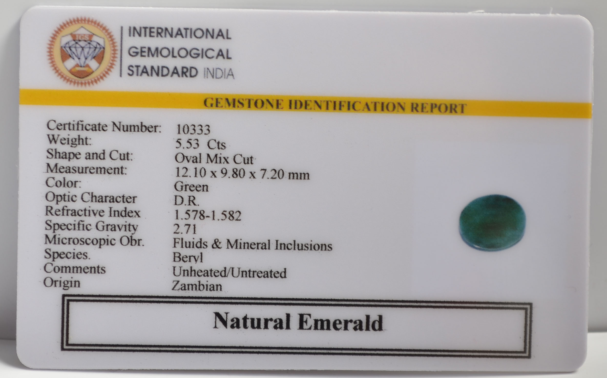 EMR22223 2 EMERALD 5.53 Ct.