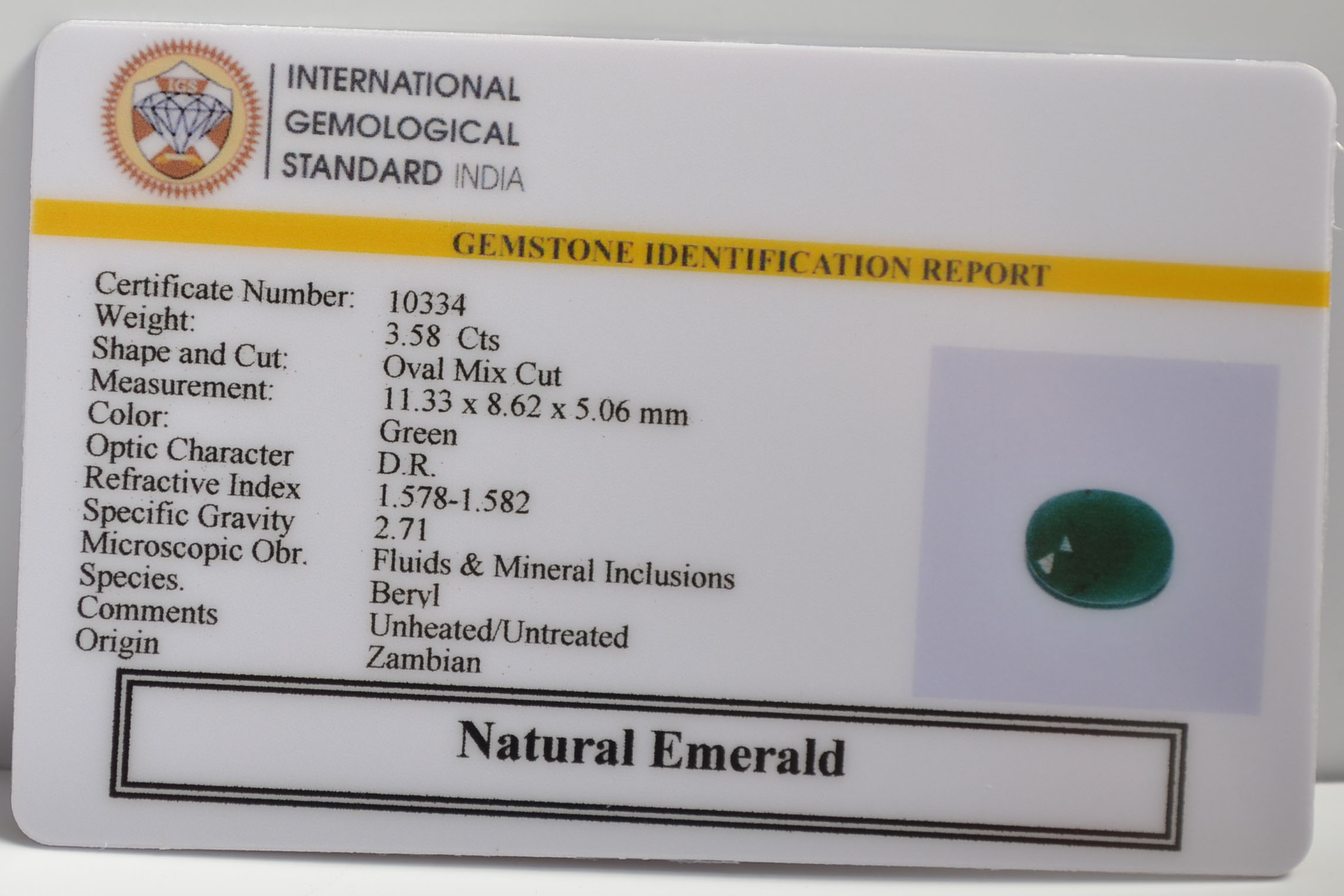 EMR22224 2 EMERALD 3.58 Ct.