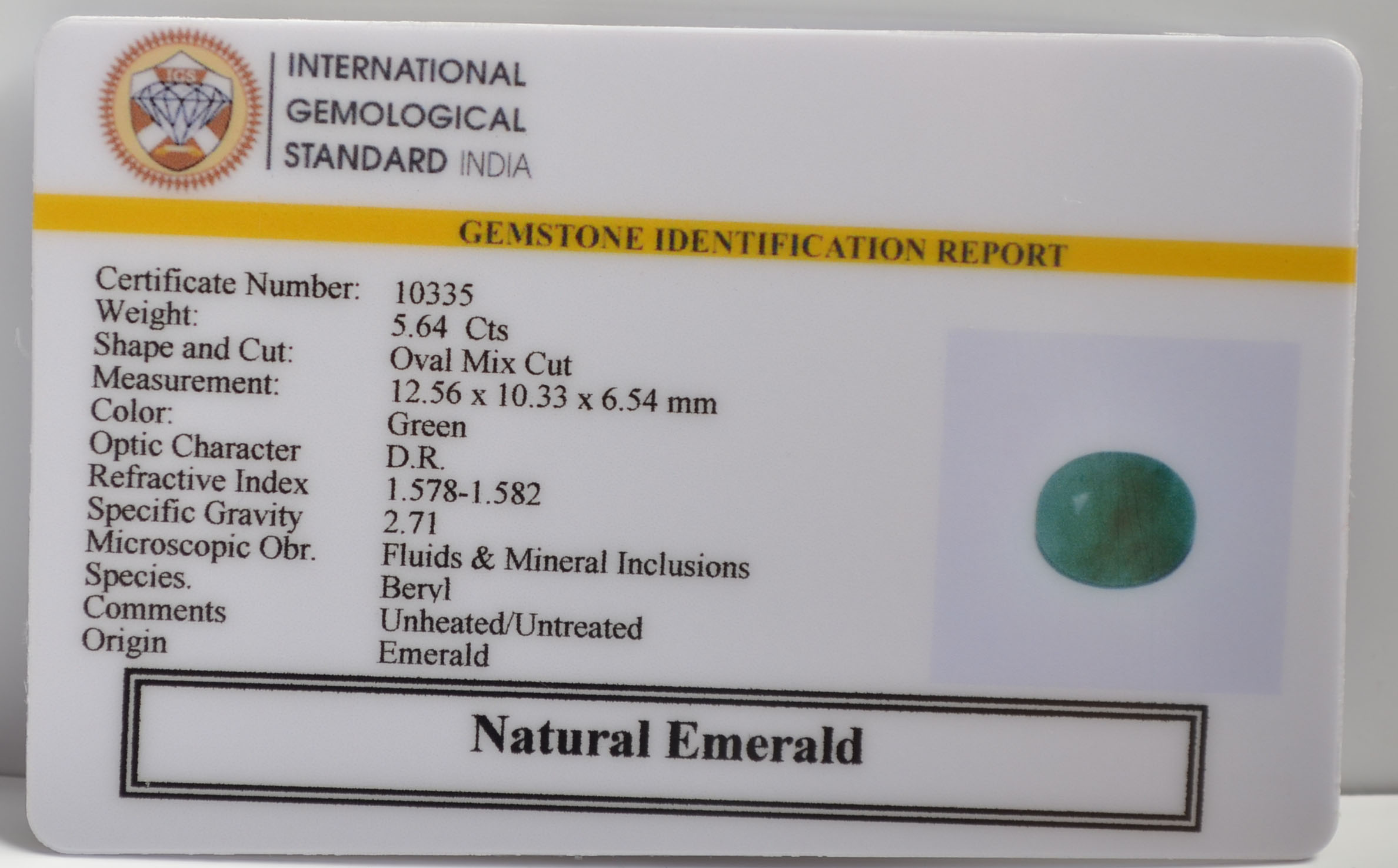 EMR22225 2 EMERALD 5.64 Ct.