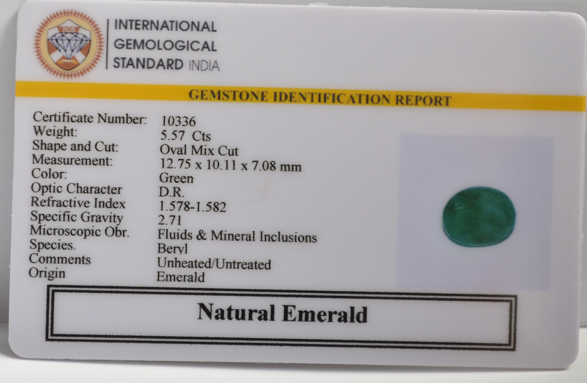 EMR22226 2 EMERALD 5.57 Ct.