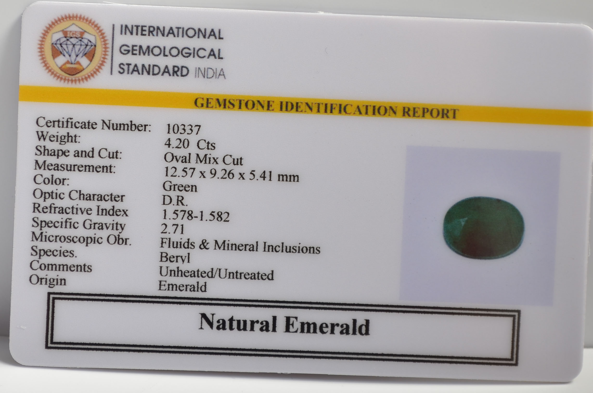 EMR22227 2 EMERALD 4.2 Ct.