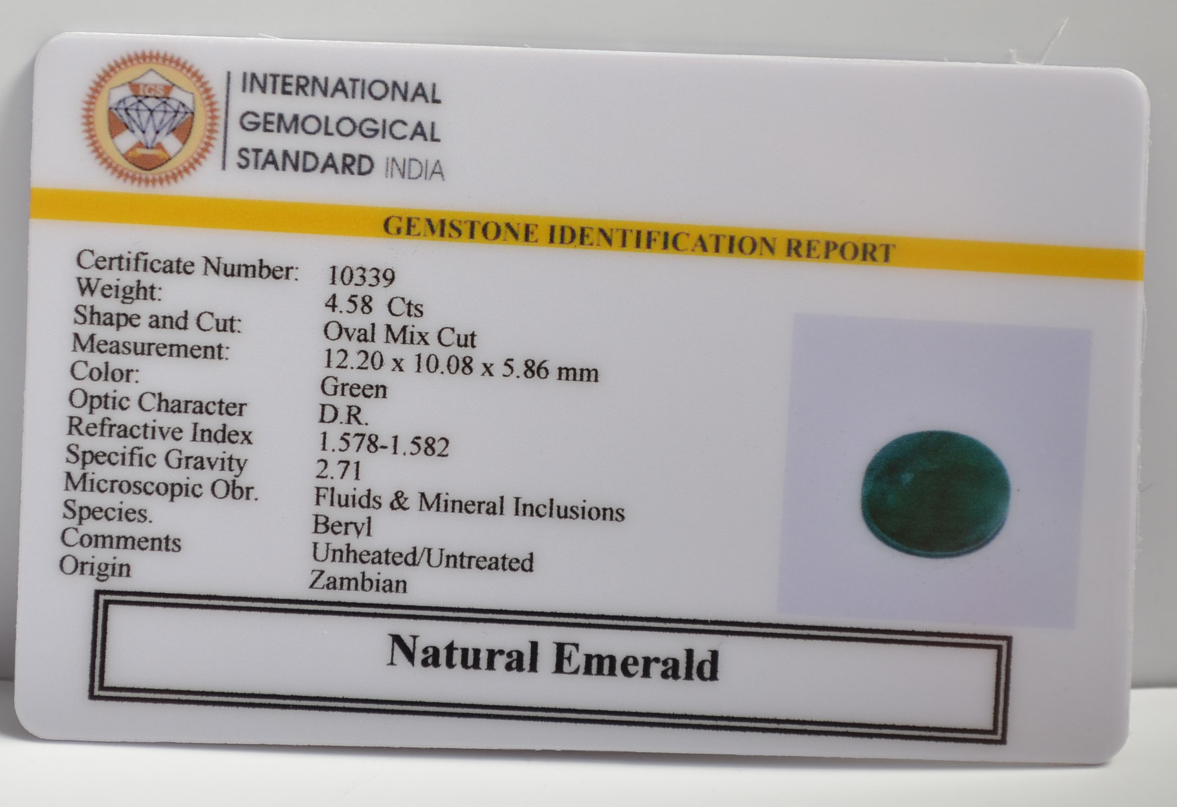 EMR22228 2 EMERALD 4.58 Ct.