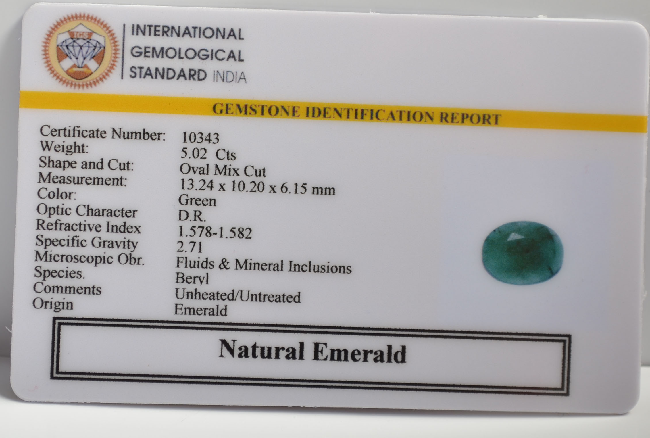 EMR22231 2 EMERALD 5.02 Ct.