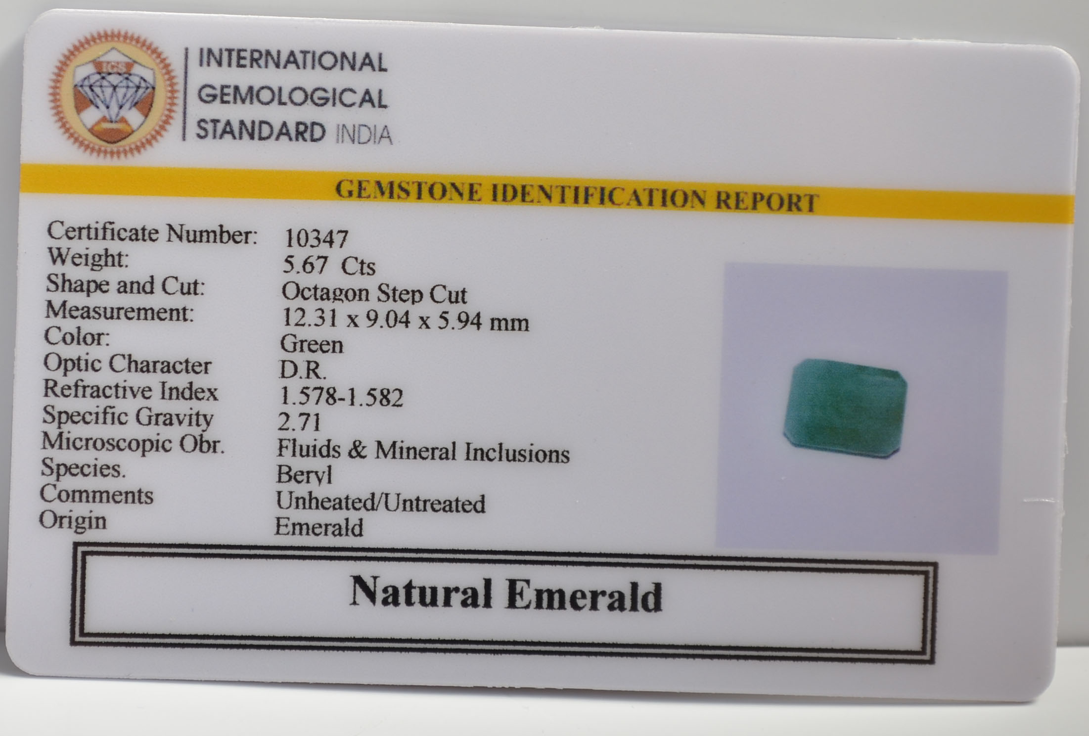 EMR22235 2 EMERALD 5.67 Ct.