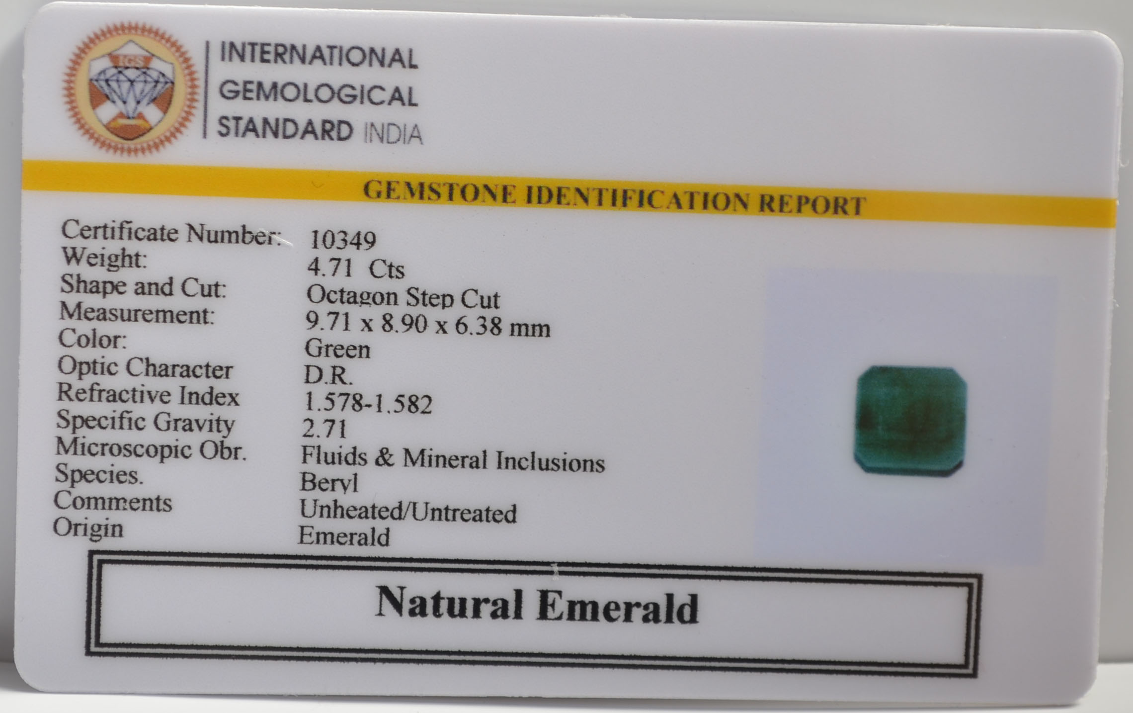 EMR22237 2 EMERALD 4.71 Ct.