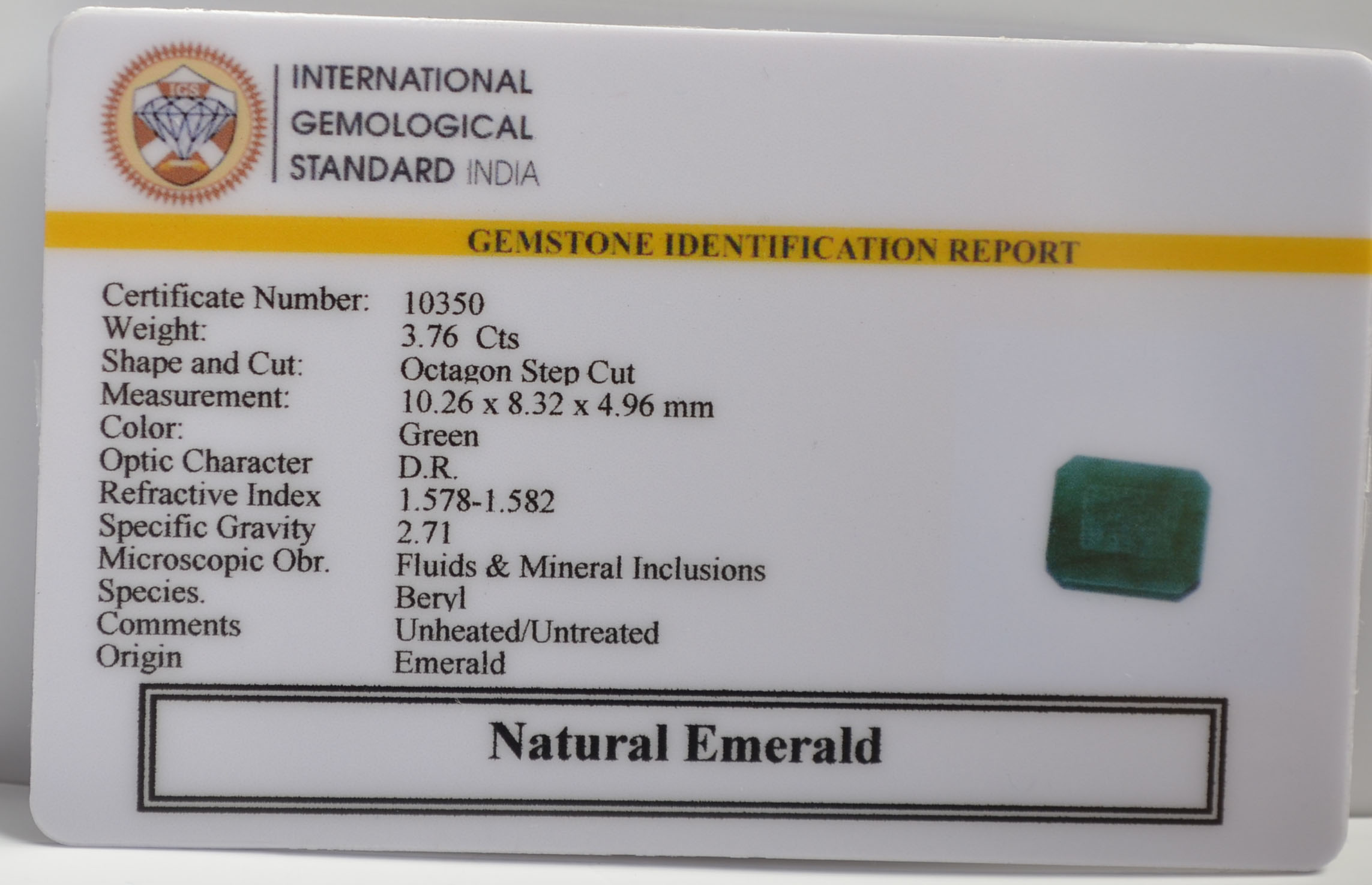EMR22238 2 EMERALD 3.76 Ct.