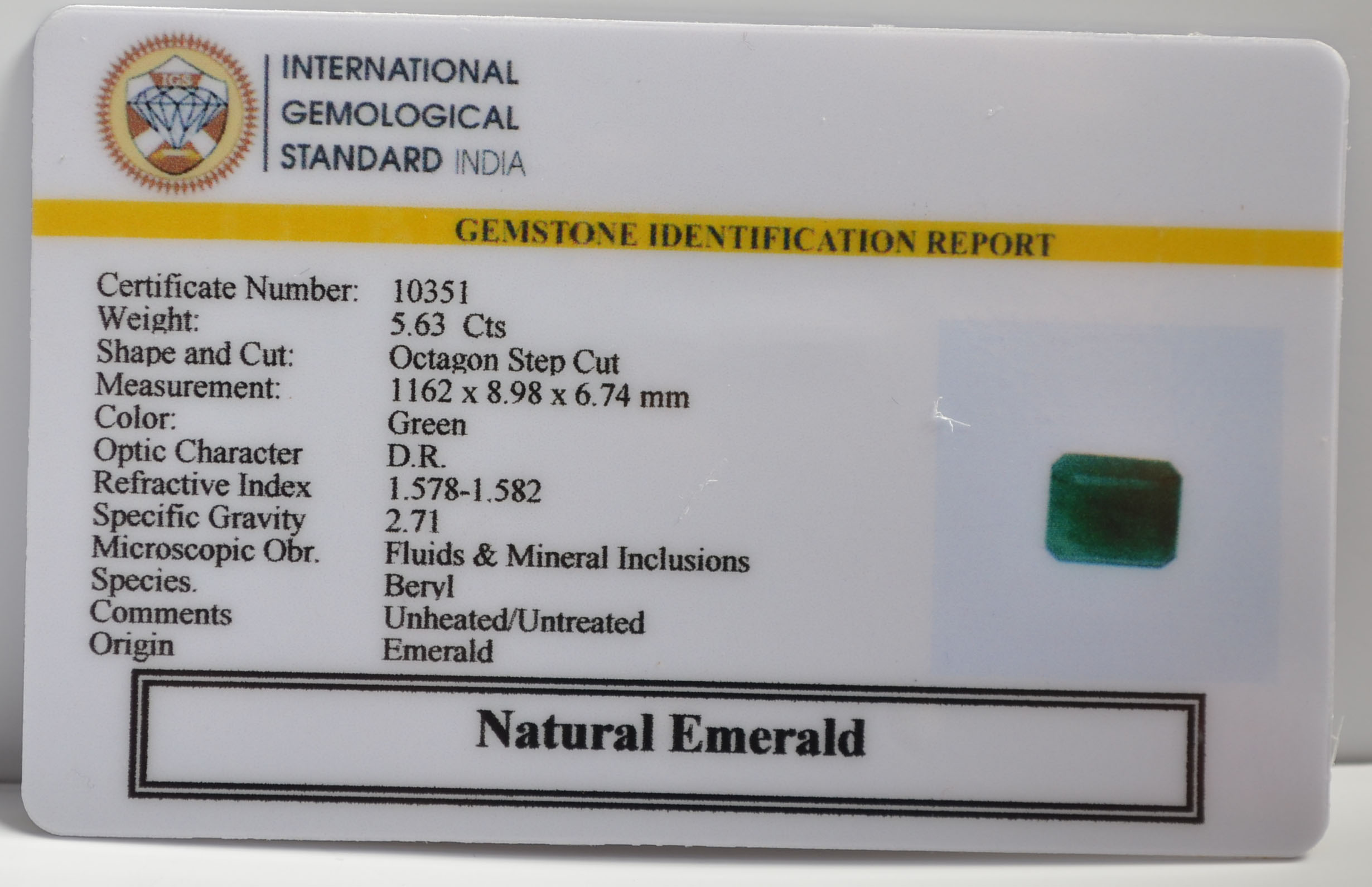 EMR22239 2 EMERALD 5.63 Ct.