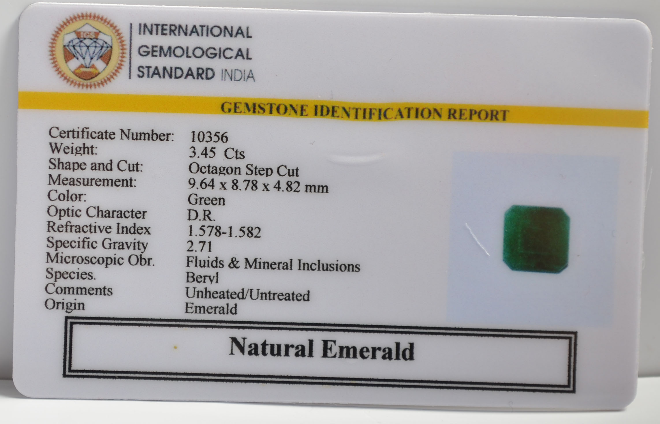 EMR22242 2 EMERALD 3.45 Ct.