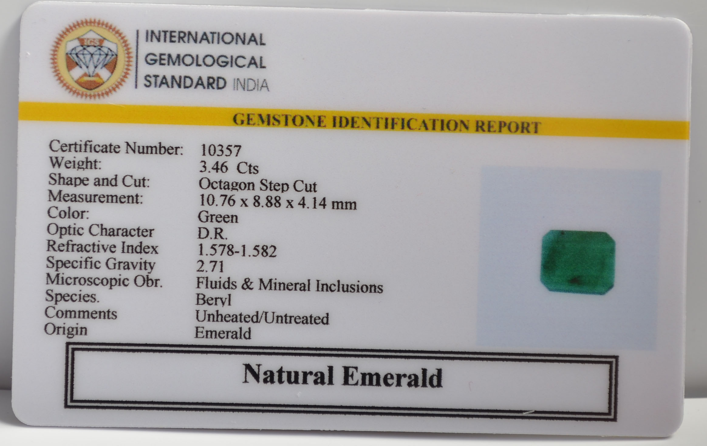 EMR22243 2 EMERALD 3.46 Ct.
