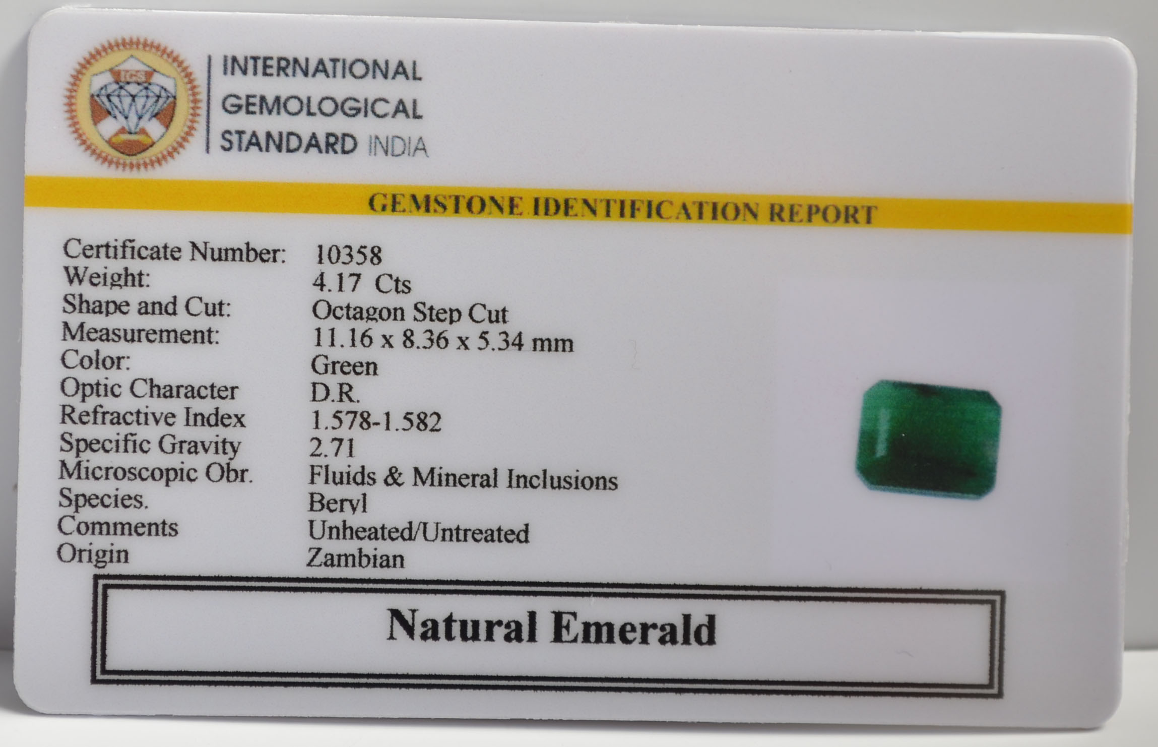 EMR22244 2 EMERALD 4.17 Ct.