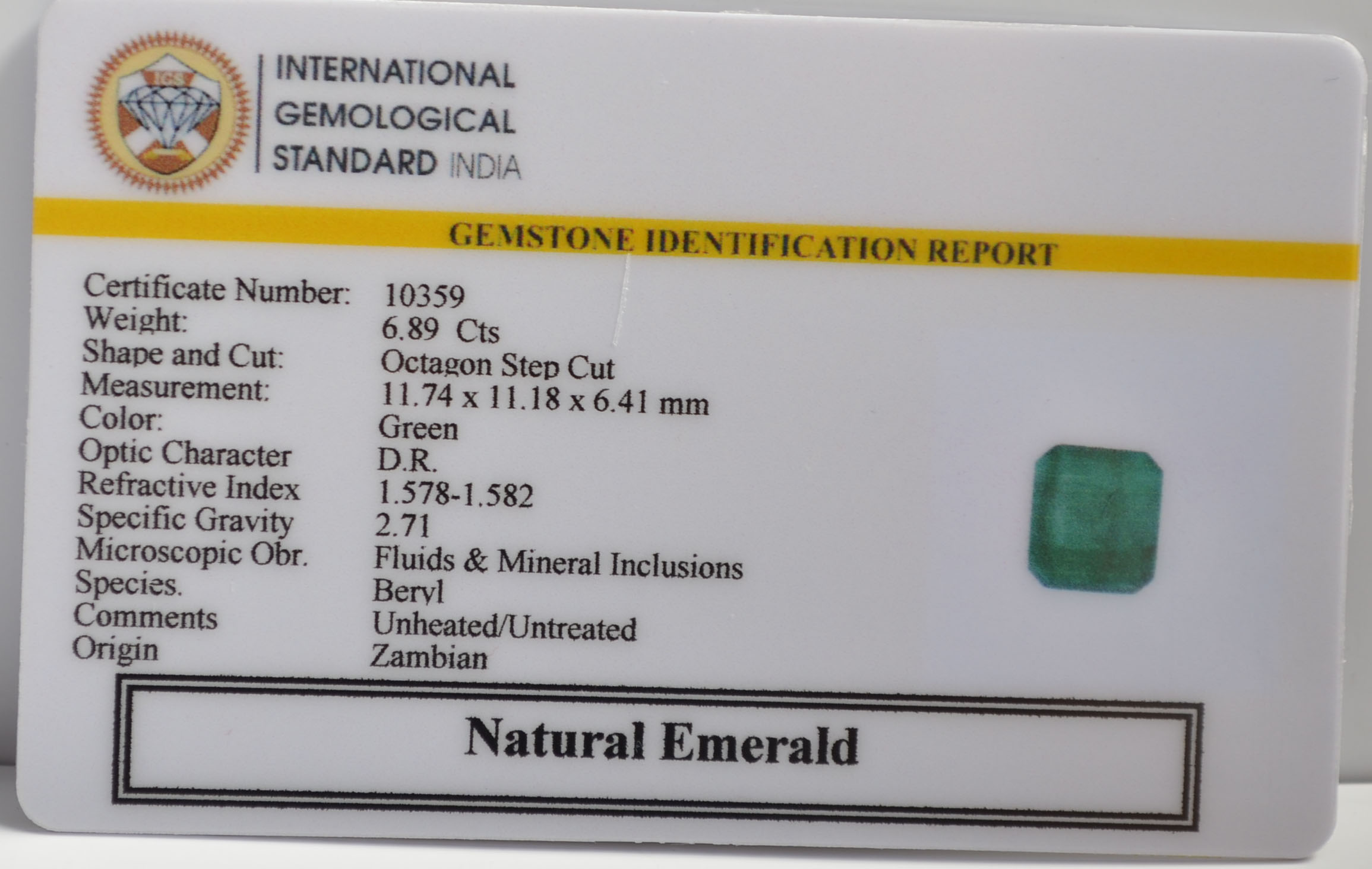 EMR22245 2 EMERALD 6.89 Ct.