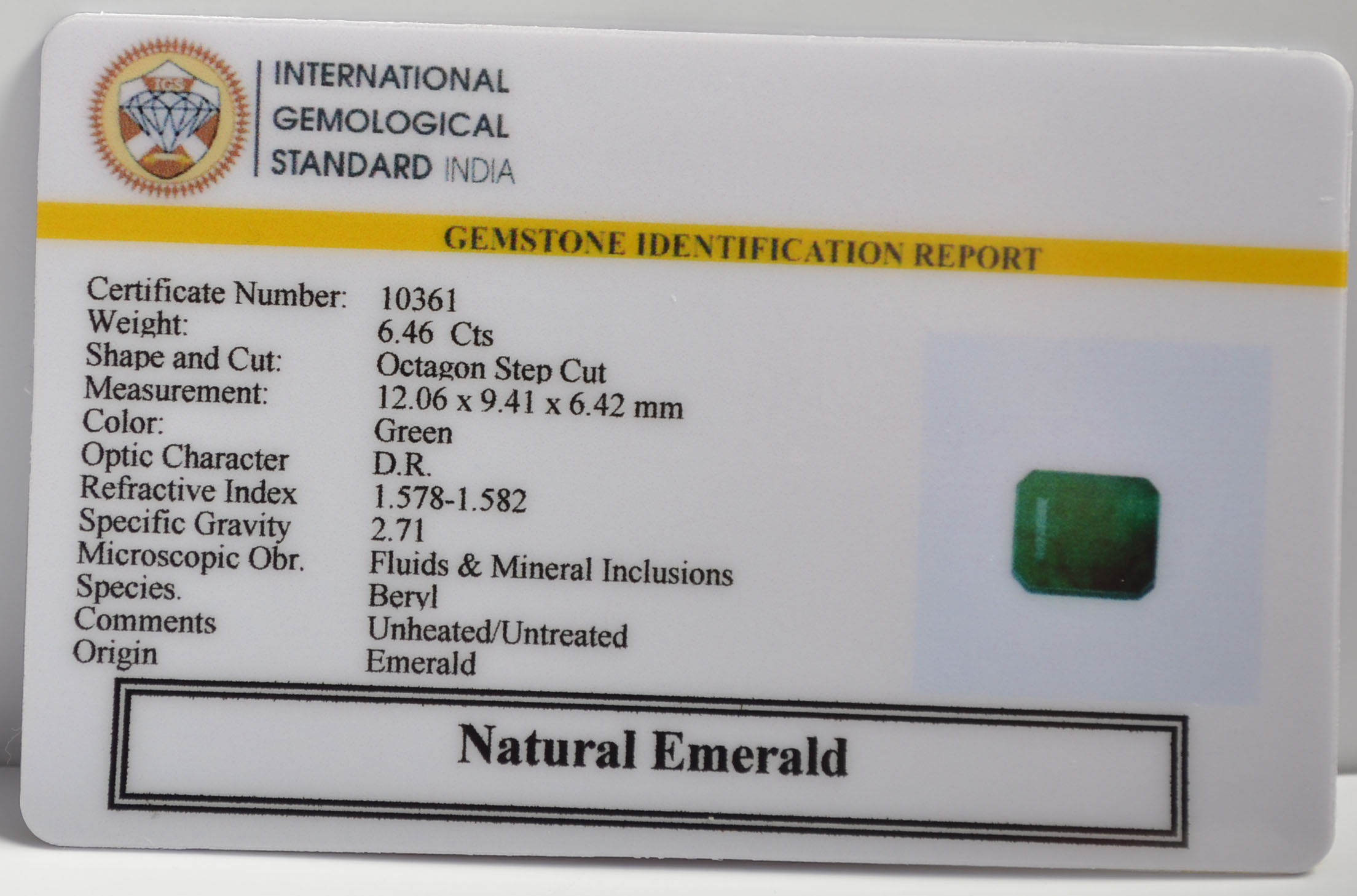 EMR22247 2 EMERALD 6.46 Ct.
