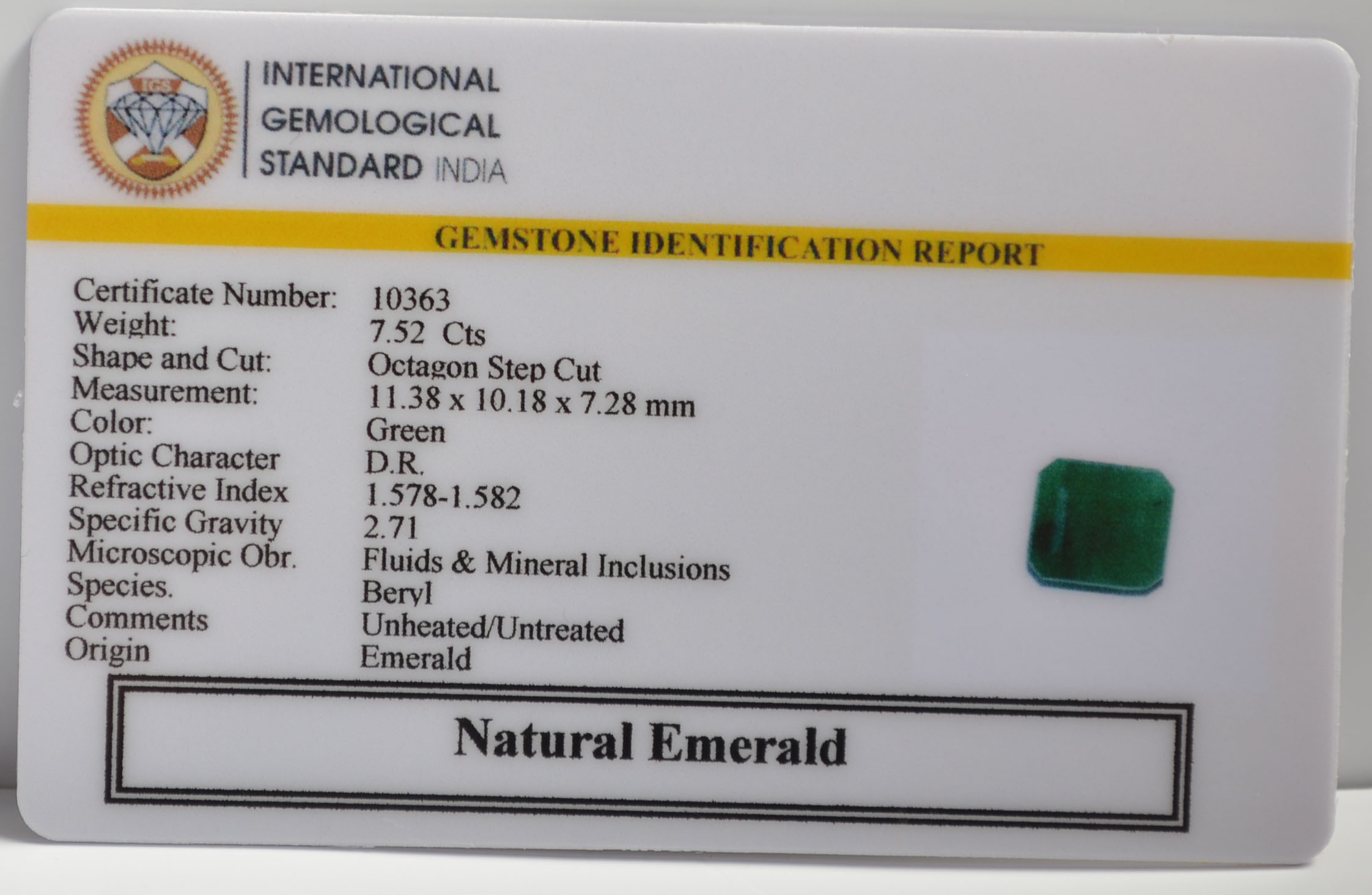 EMR22249 2 EMERALD 7.52 Ct.