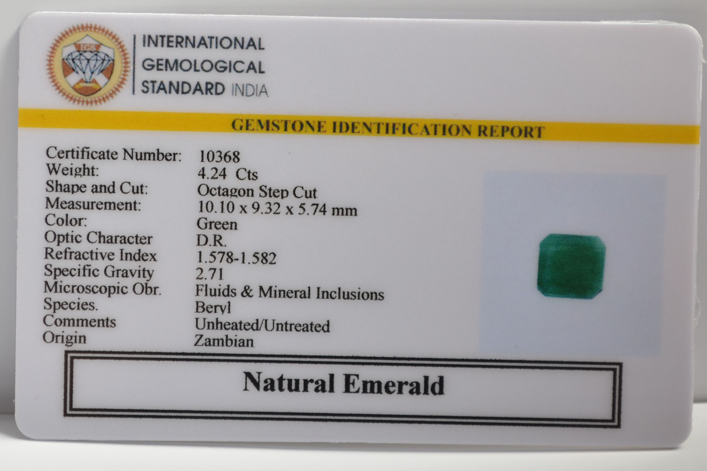 EMR22254 2 EMERALD 4.24 Ct.