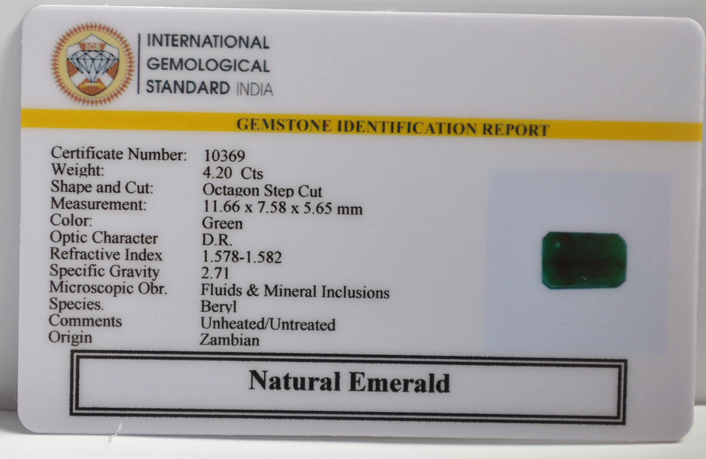 EMR22255 2 EMERALD 4.2 Ct.