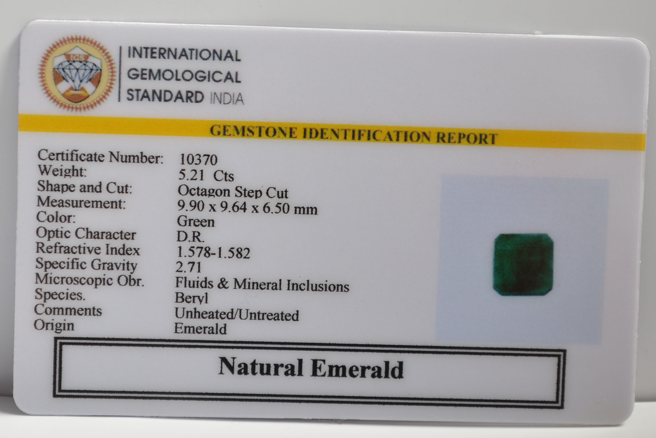 EMR22256 2 EMERALD 5.21 Ct.