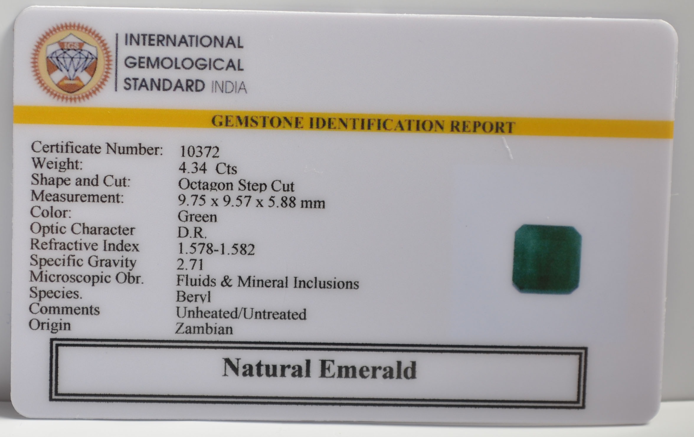EMR22257 2 EMERALD 4.34 Ct.