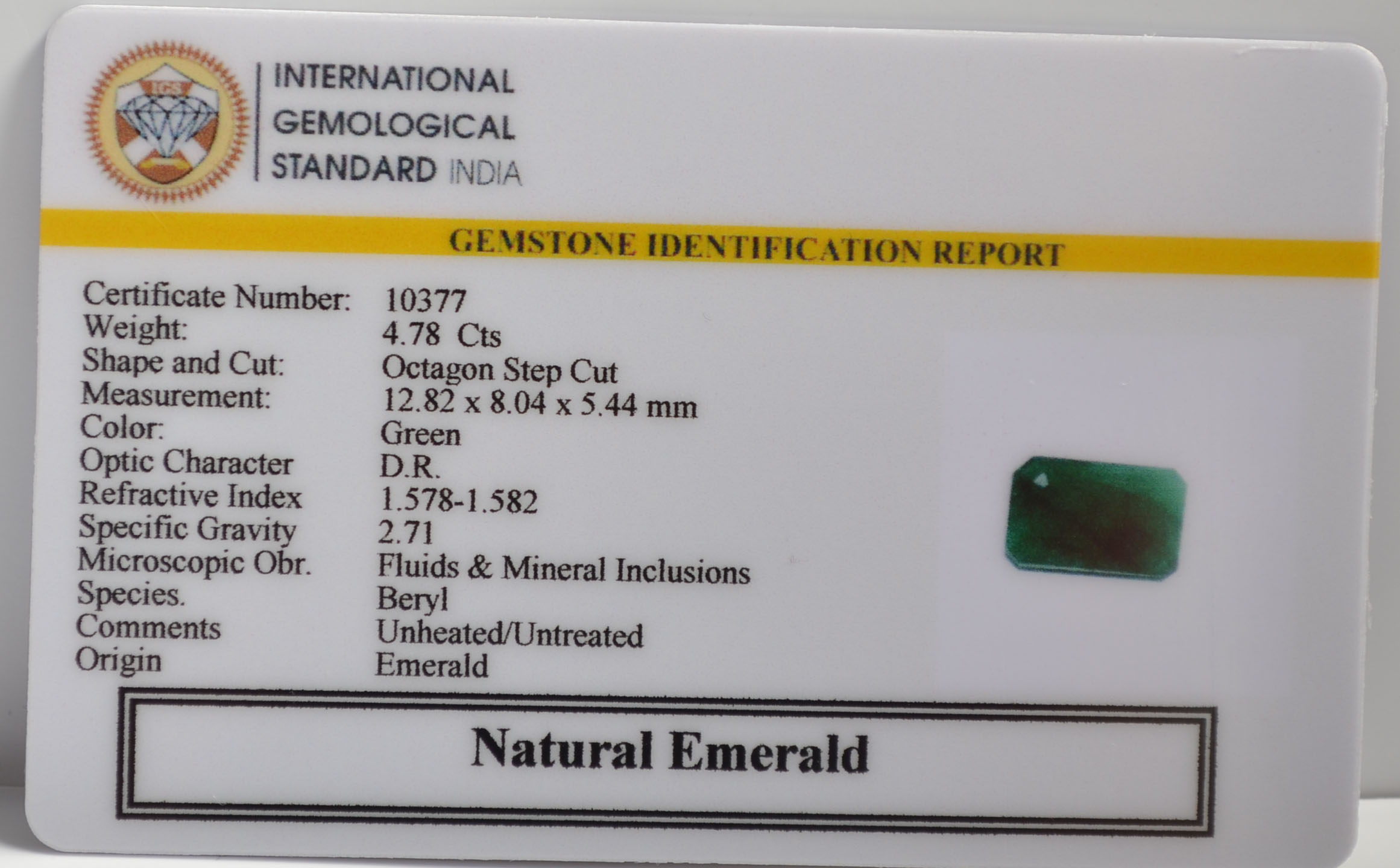 EMR22260 2 EMERALD 4.78 Ct.