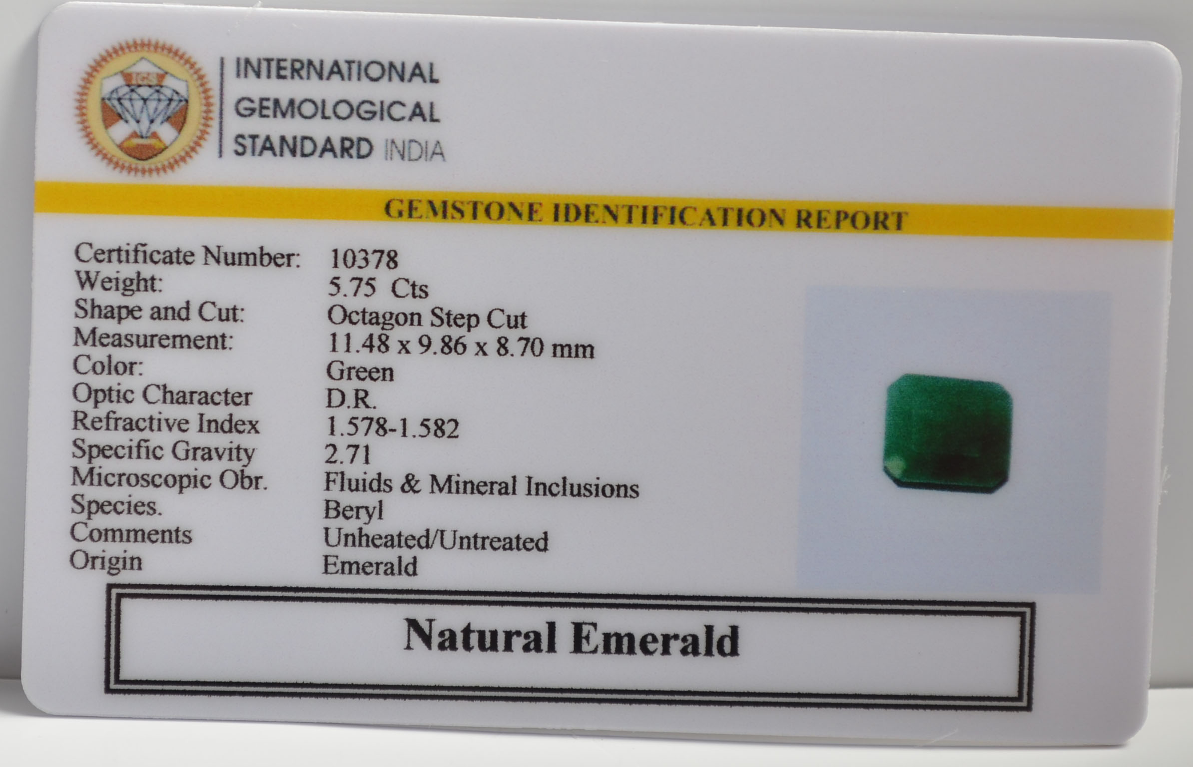 EMR22261 2 EMERALD 5.75 Ct.