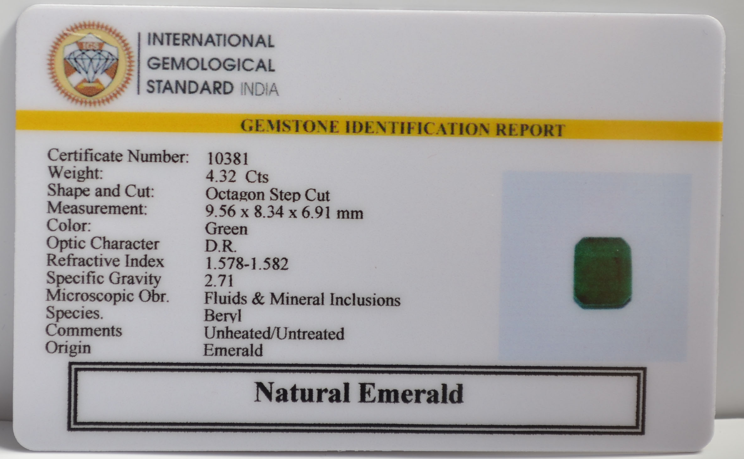 EMR22263 2 EMERALD 4.32 Ct.