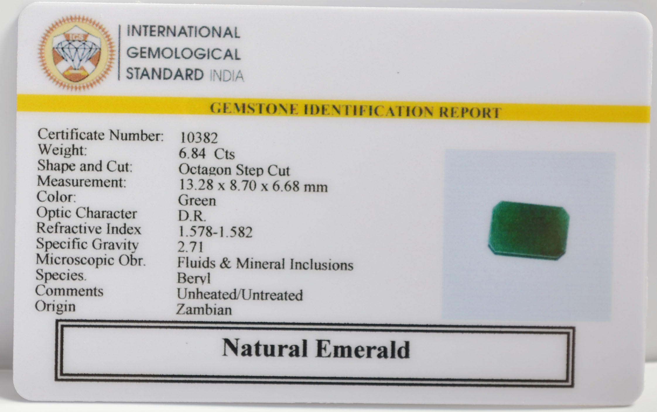 EMR22264 2 EMERALD 6.84 Ct.