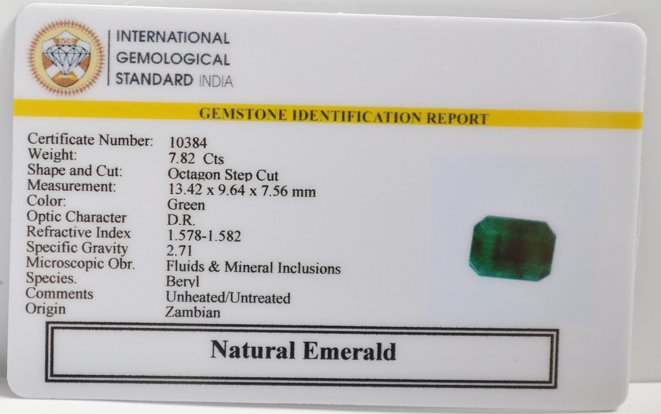 EMR22266 2 EMERALD 7.82 Ct.