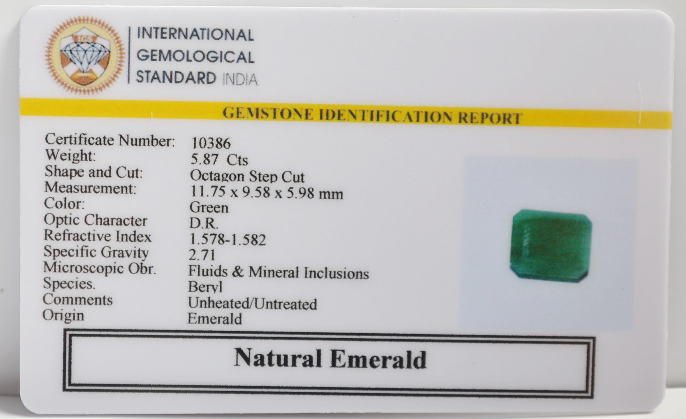 EMR22267 2 EMERALD 5.87 Ct.