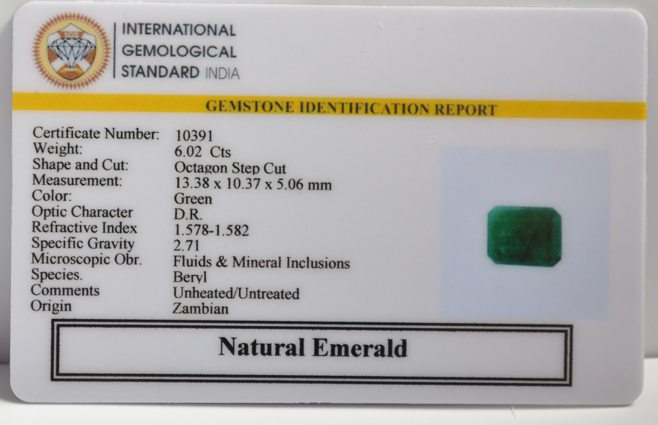 EMR22270 2 EMERALD 6.02 Ct.