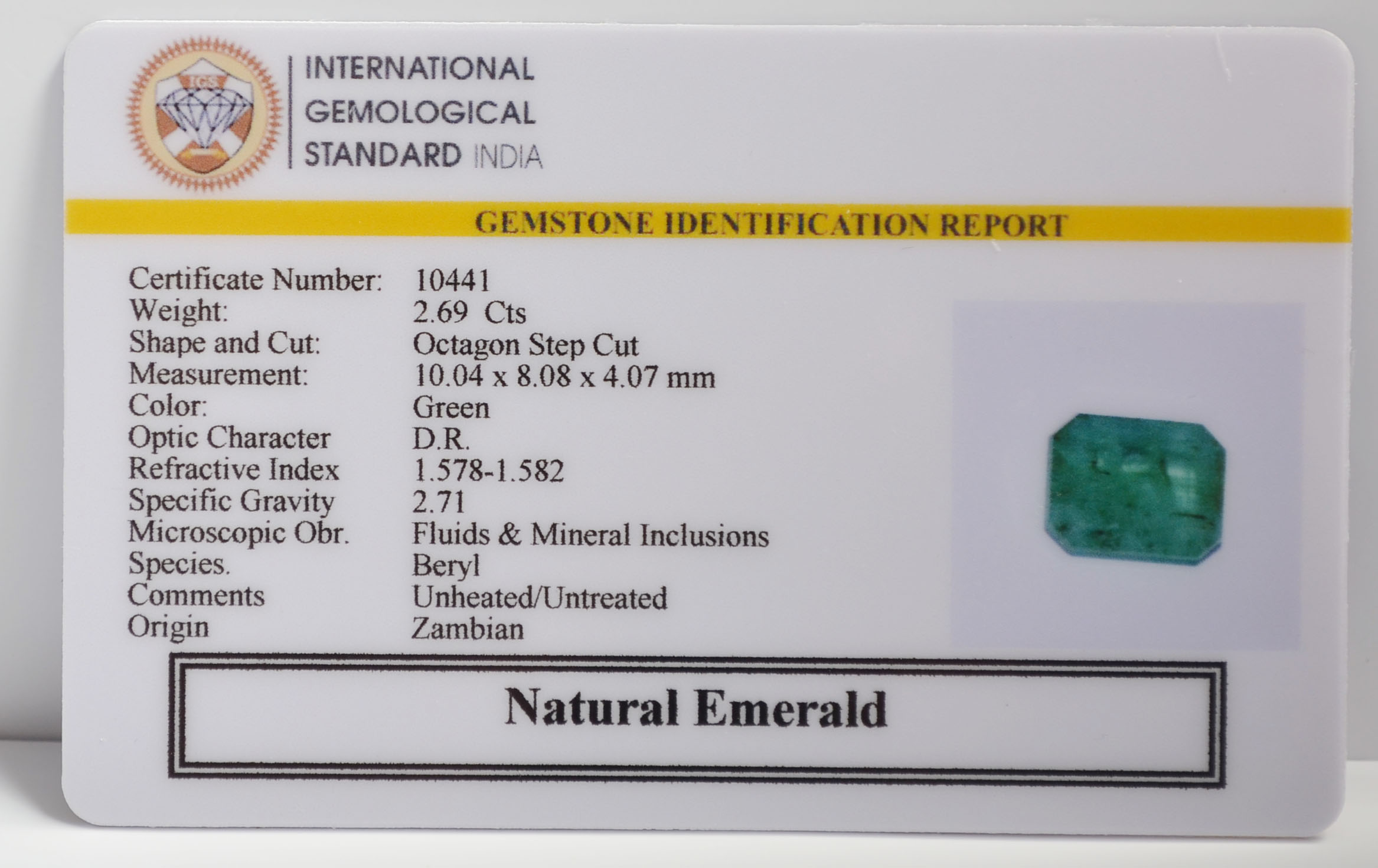 EMR22272 2 EMERALD 2.69 Ct.