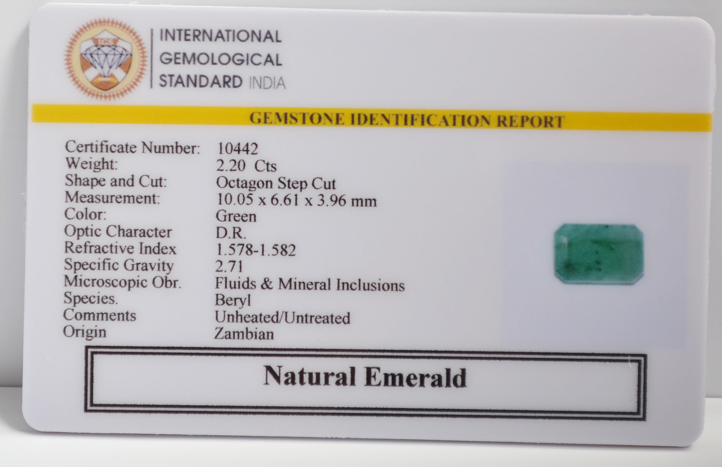 EMR22273 2 EMERALD 2.2 Ct.
