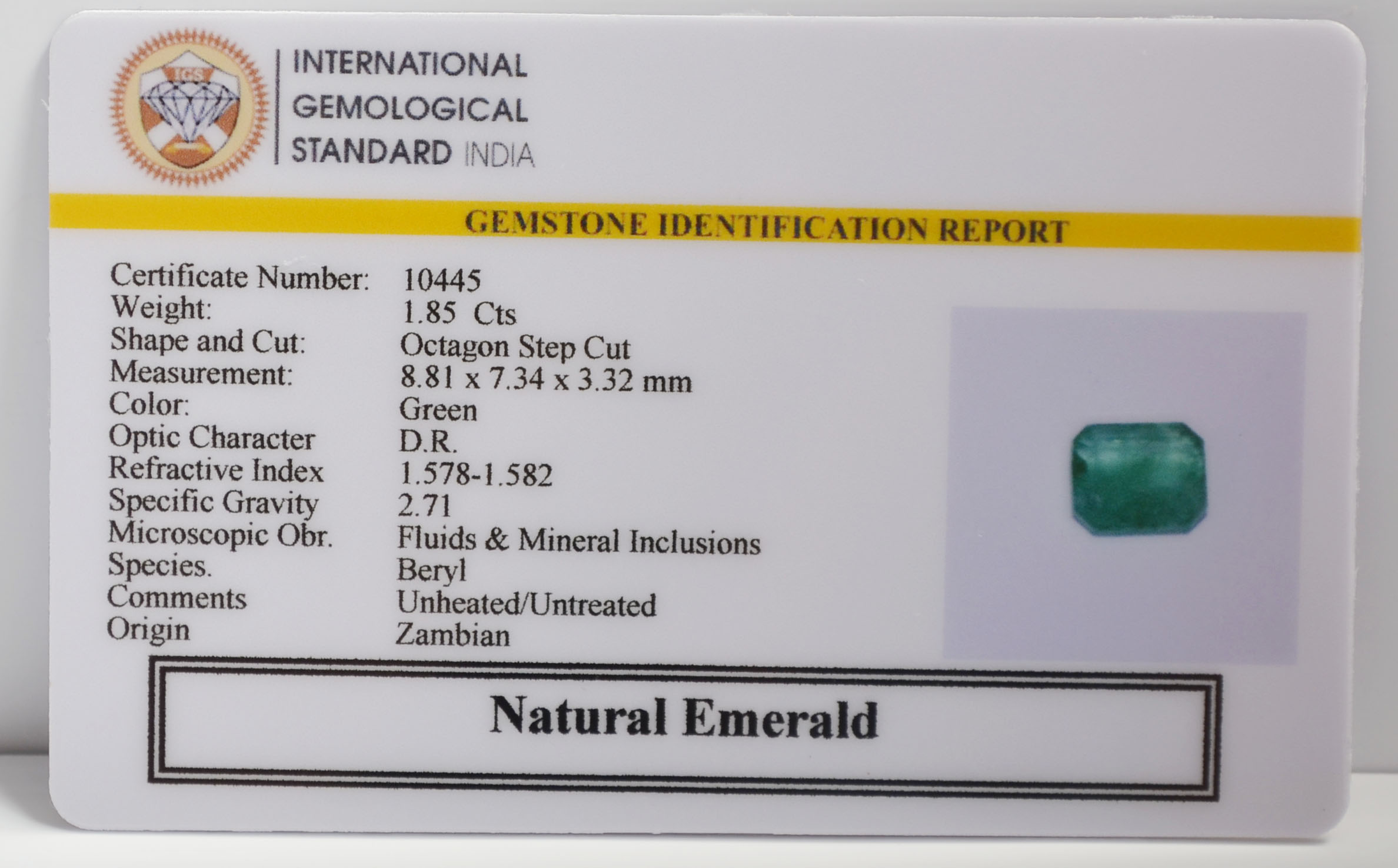 EMR22276 2 EMERALD 1.85 Ct.
