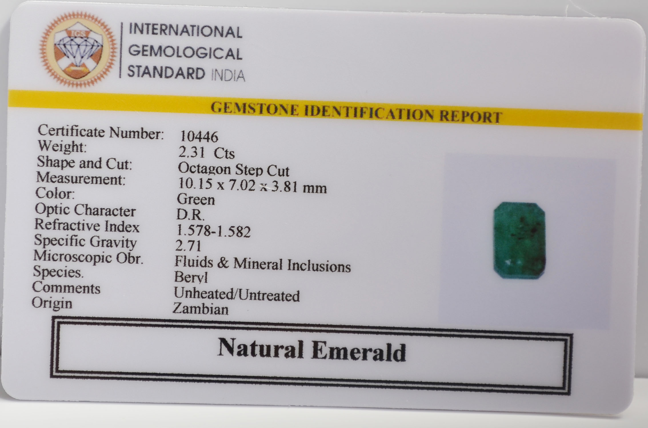 EMR22277 2 EMERALD 2.31 Ct.