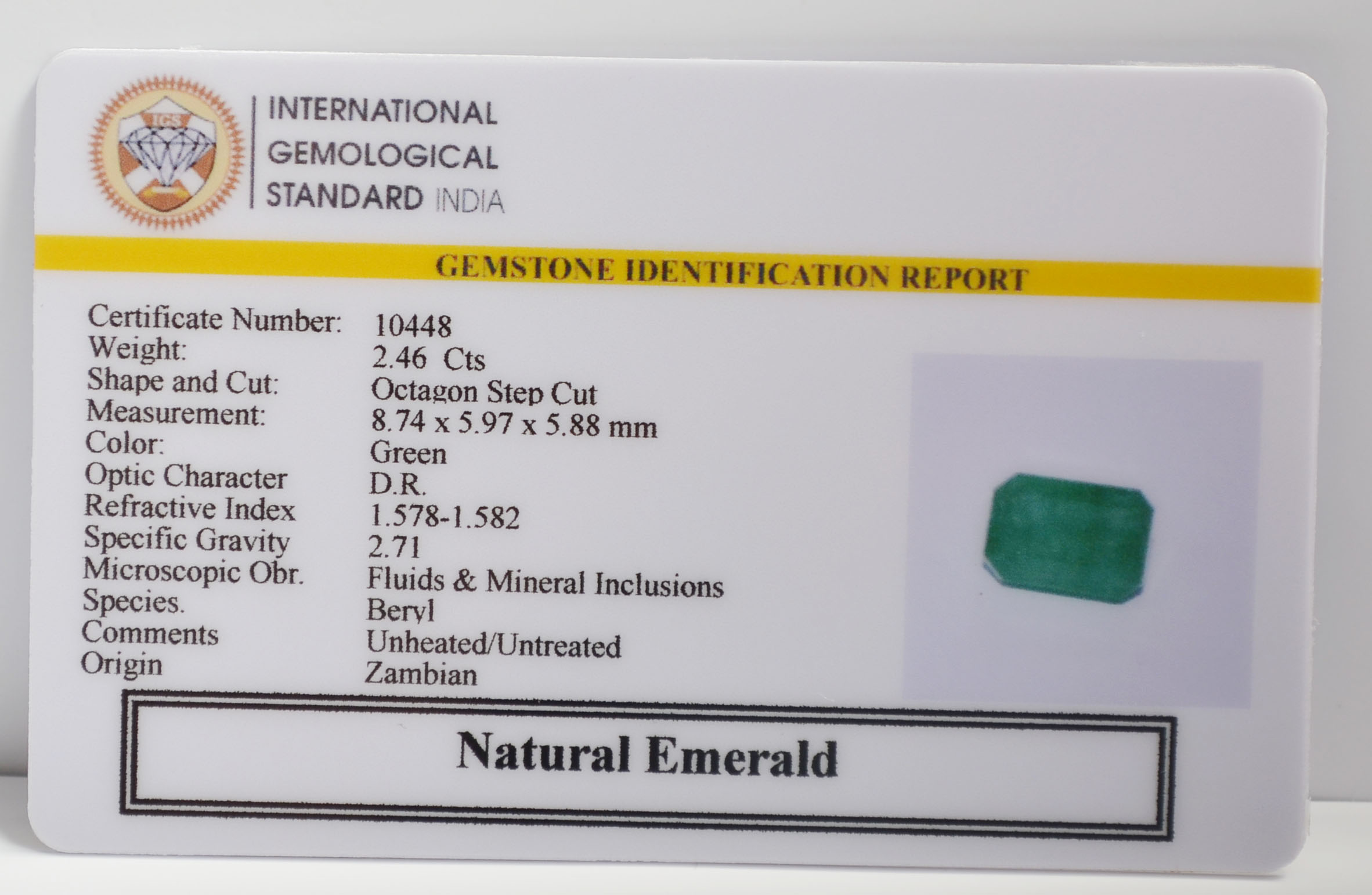 EMR22279 2 EMERALD 2.46 Ct.