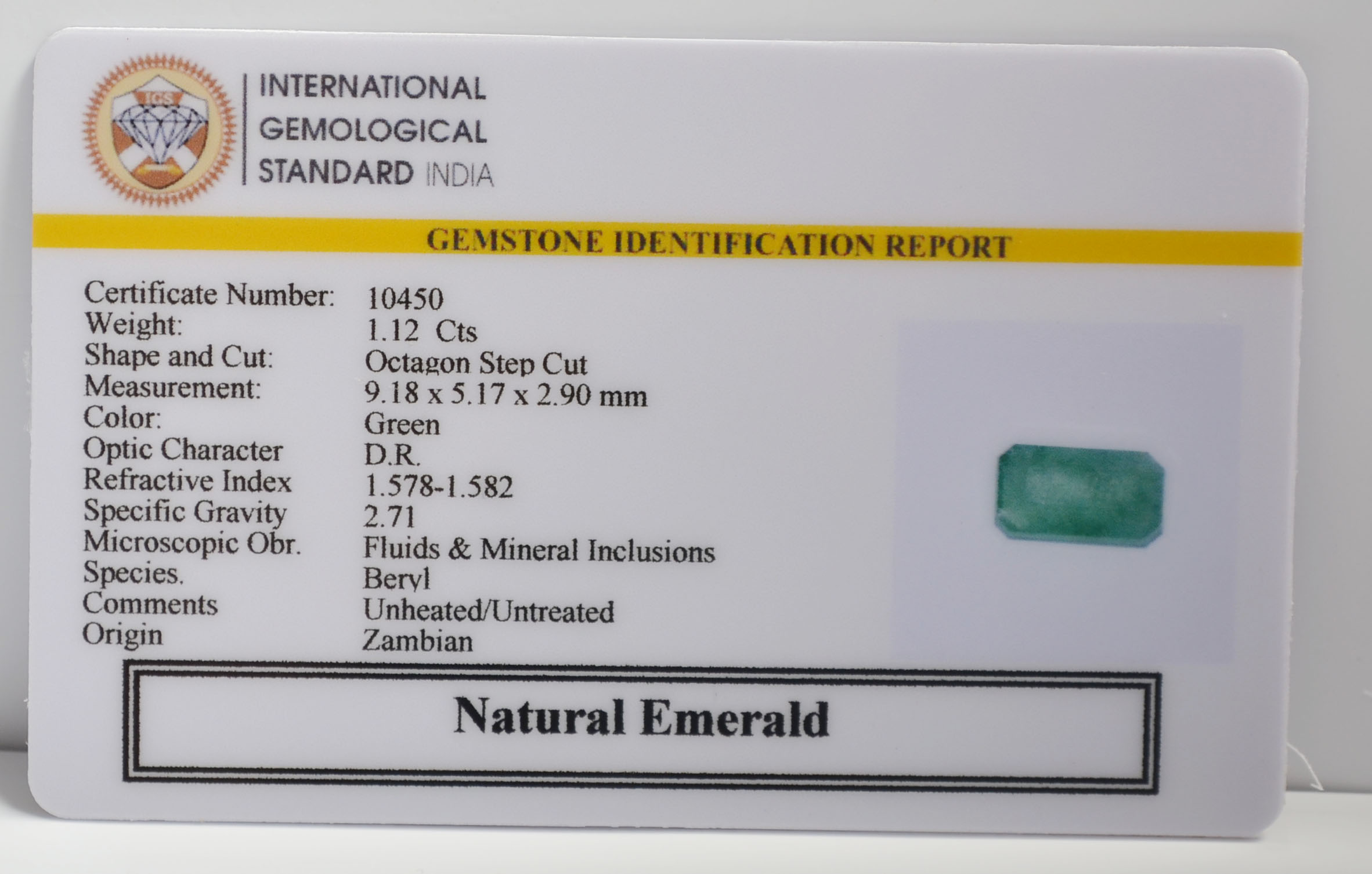 EMR22280 2 EMERALD 1.12 Ct.