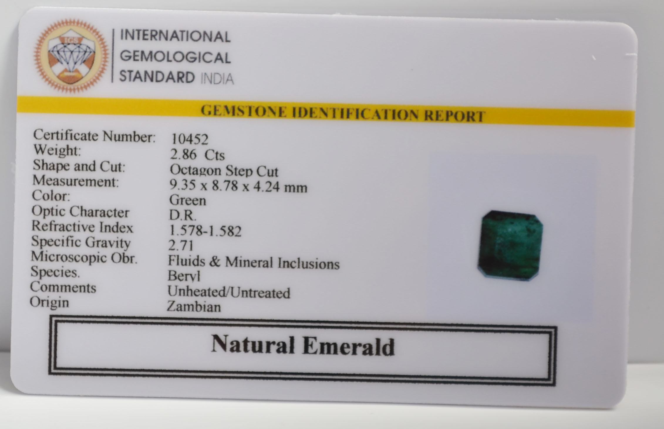 EMR22282 2 EMERALD 2.86 Ct.