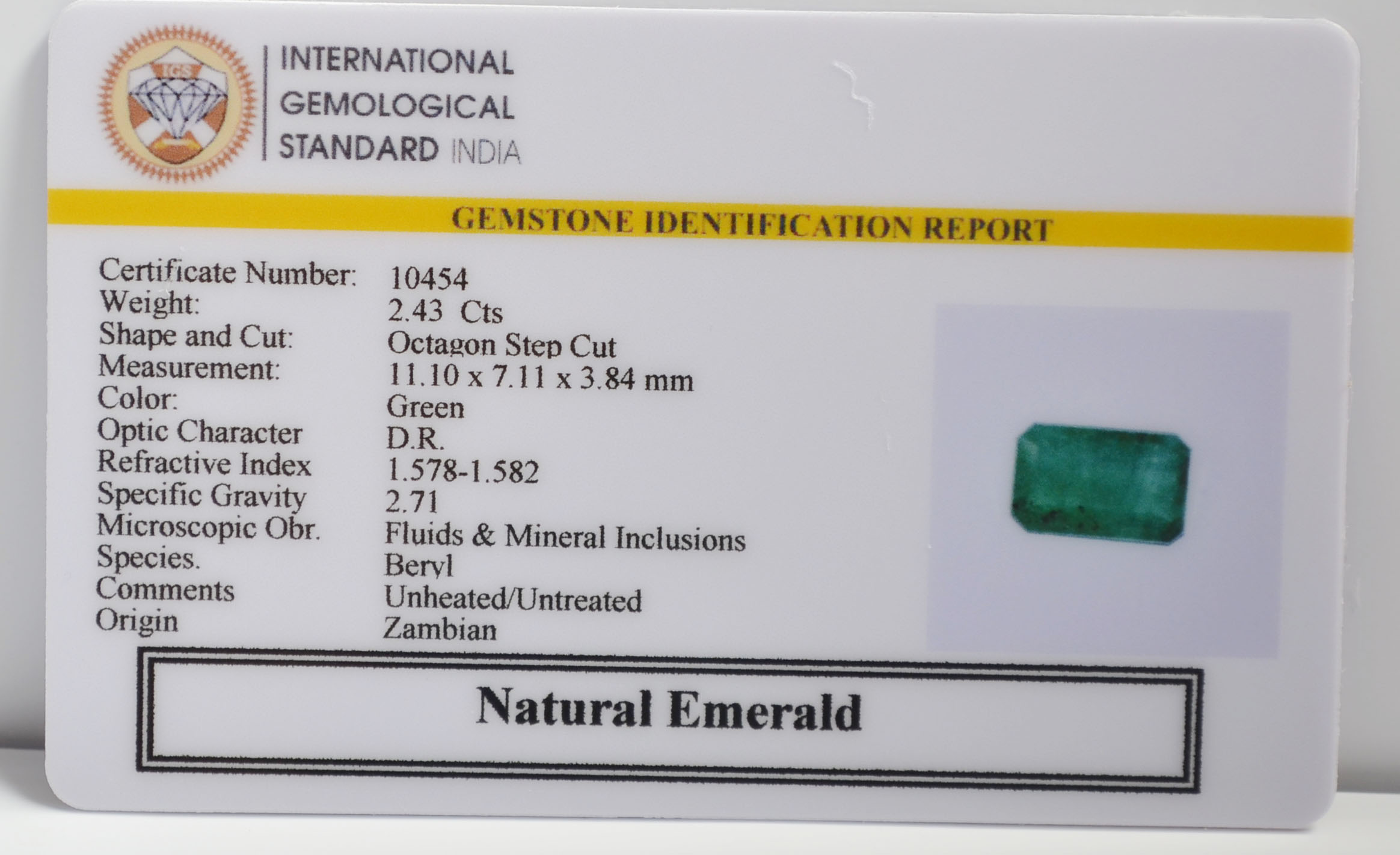 EMR22284 2 EMERALD 2.43 Ct.