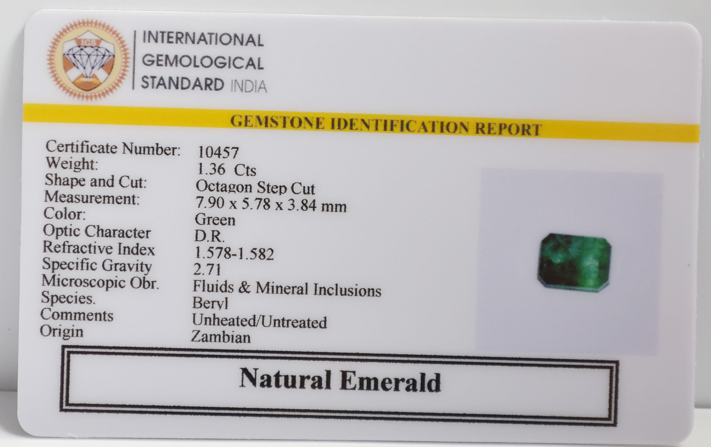 EMR22287 2 EMERALD 1.36 Ct.