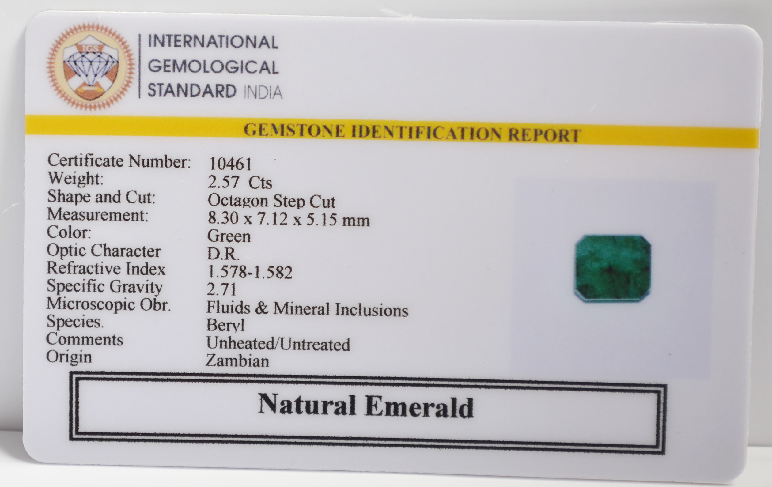 EMR22289 2 EMERALD 2.57 Ct.