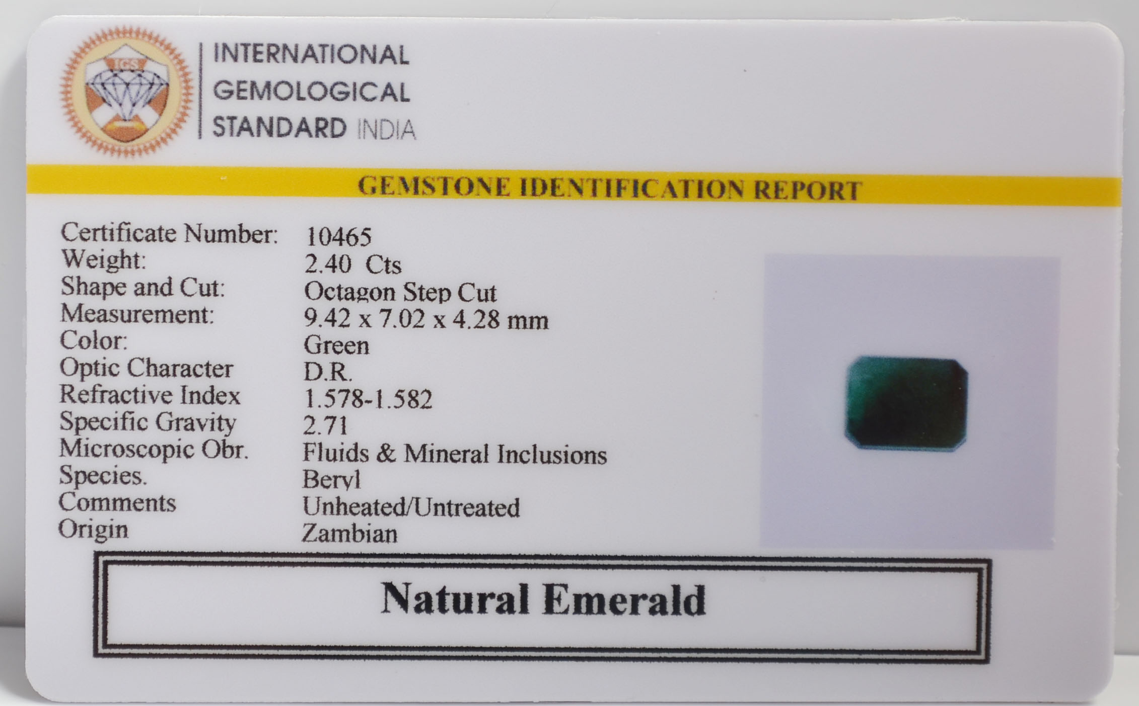 EMR22291 2 EMERALD 2.4 Ct.