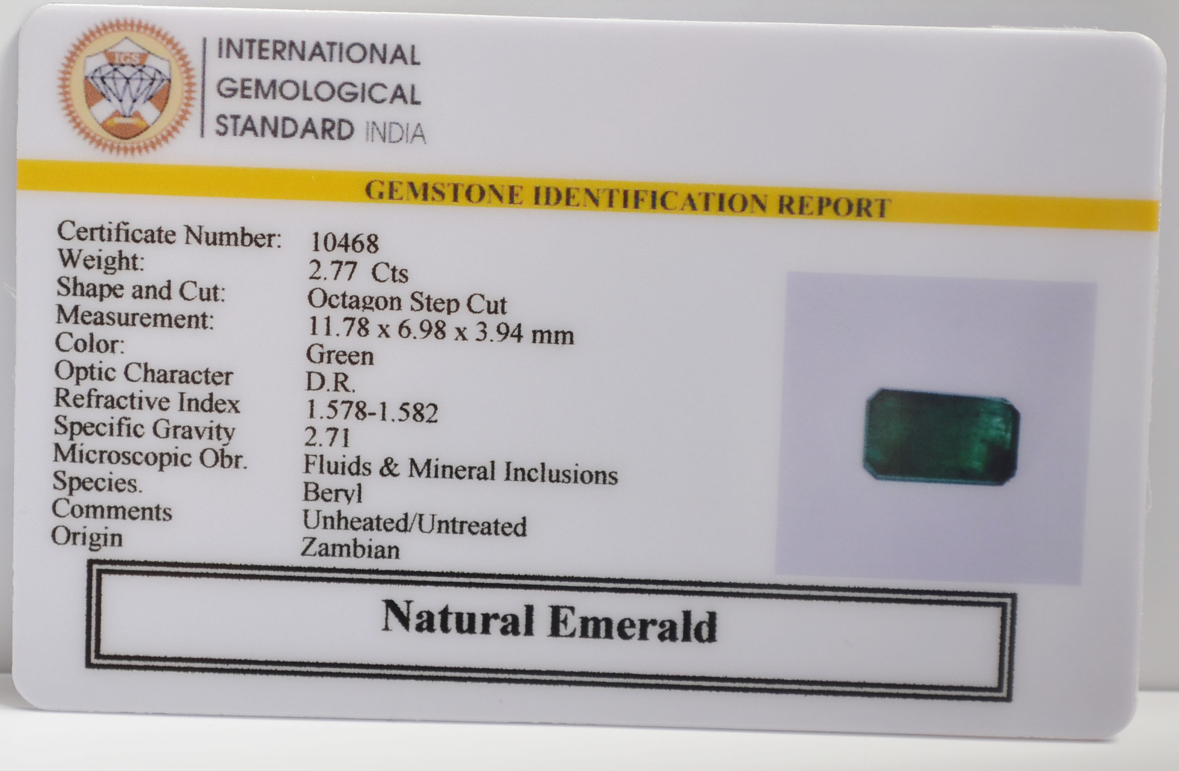 EMR22293 2 EMERALD 2.77 Ct.