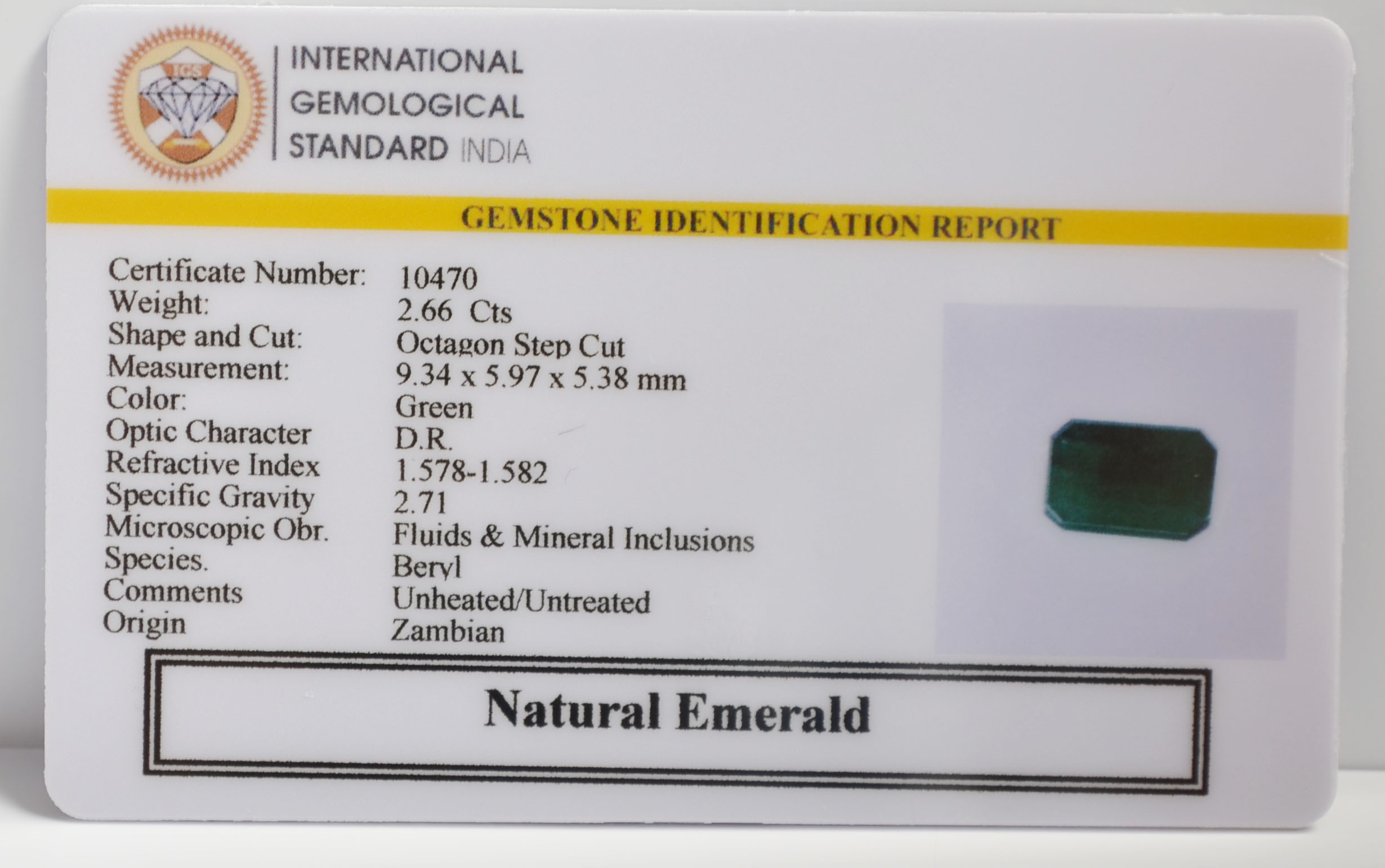 EMR22295 2 EMERALD 2.66 Ct.